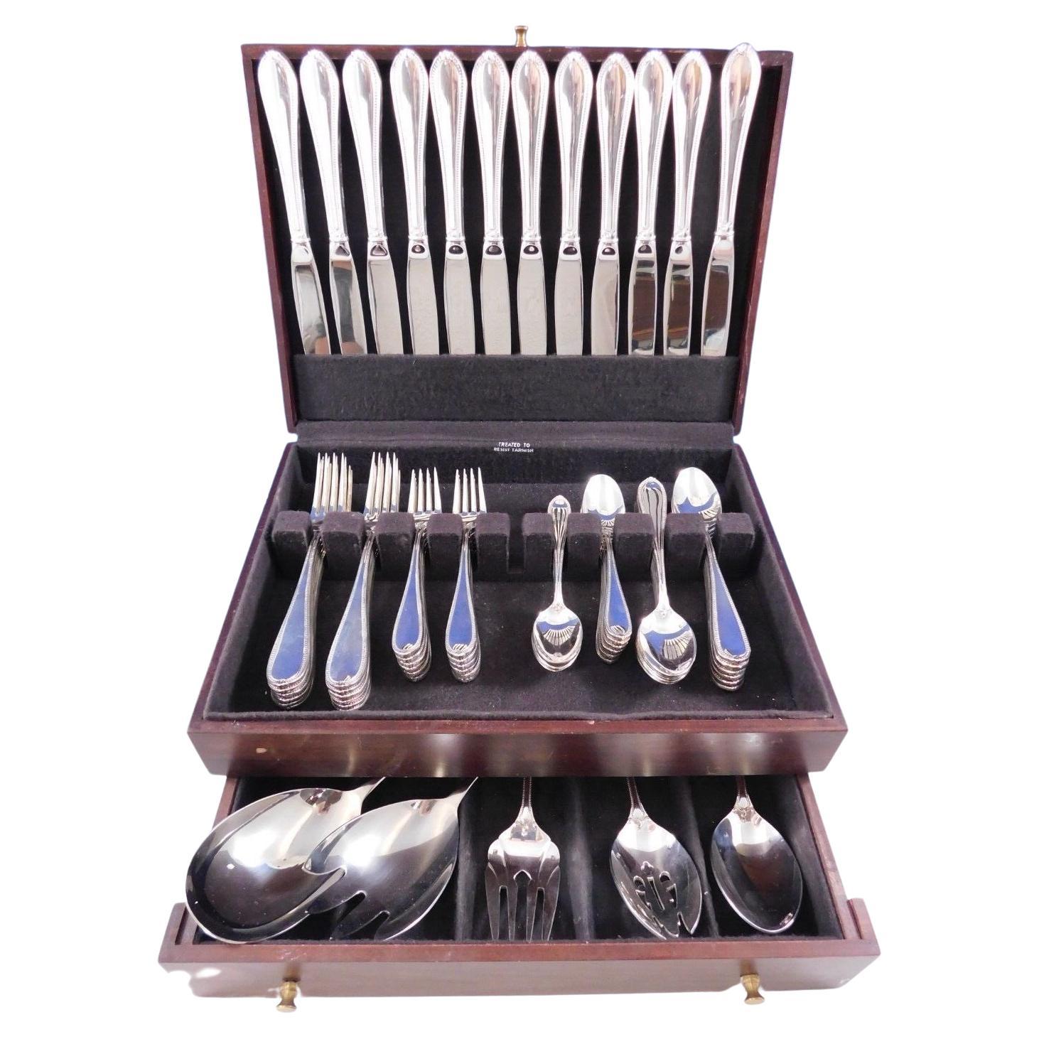 Triumph by Tuttle Sterling Silver Flatware Set for 12 Service 65 Pieces Dinner For Sale