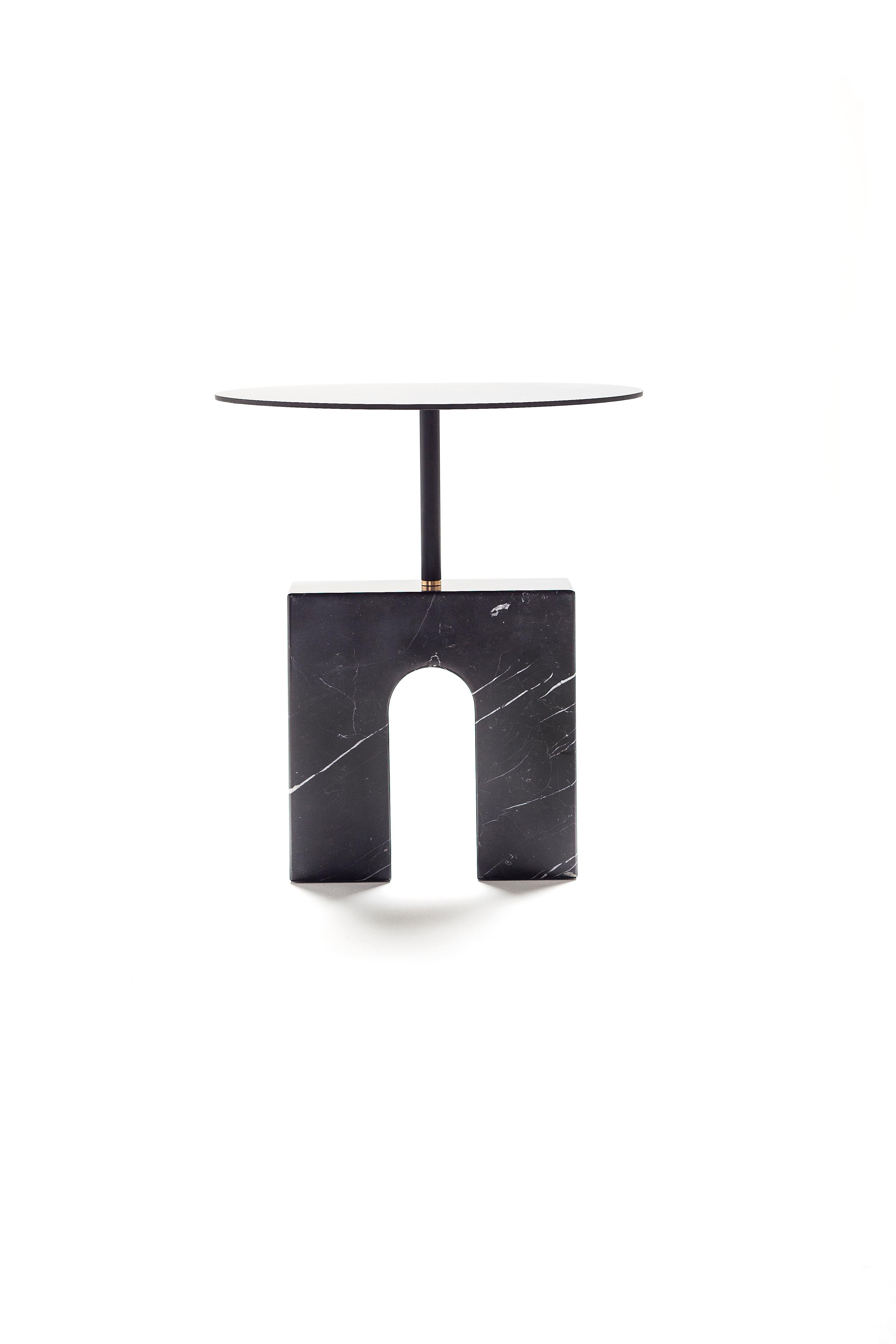 Spanish Triumph Marquina Marble Side Table by Joseph Vila Capdevila For Sale