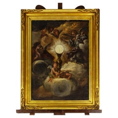 Antique Baroque Jesus Painting By Giovanni Battista Gaulli, 17th Century 