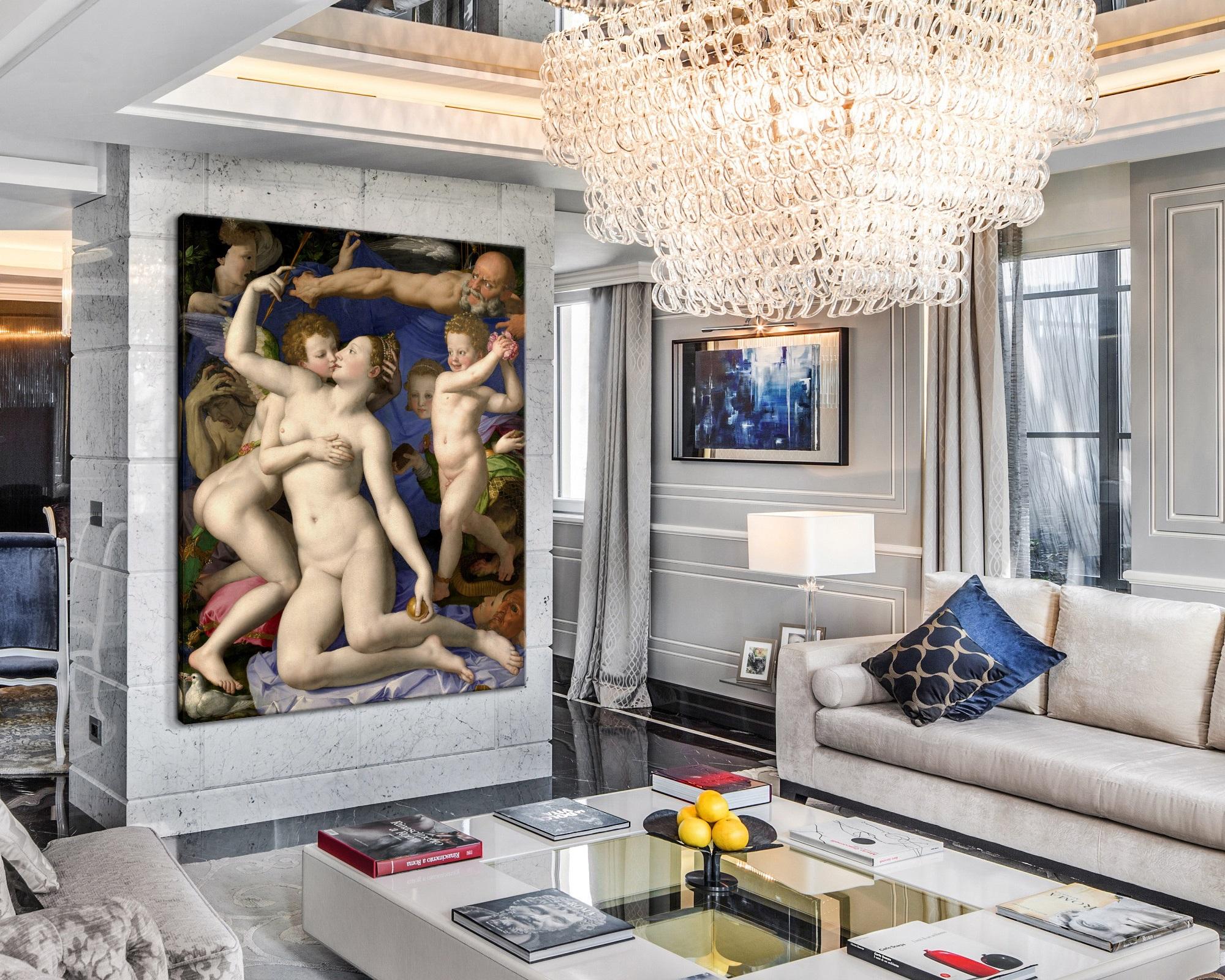 Triumph of Venus, after Renaissance Revival Oil Painting by Agnolo Bronzino For Sale 2