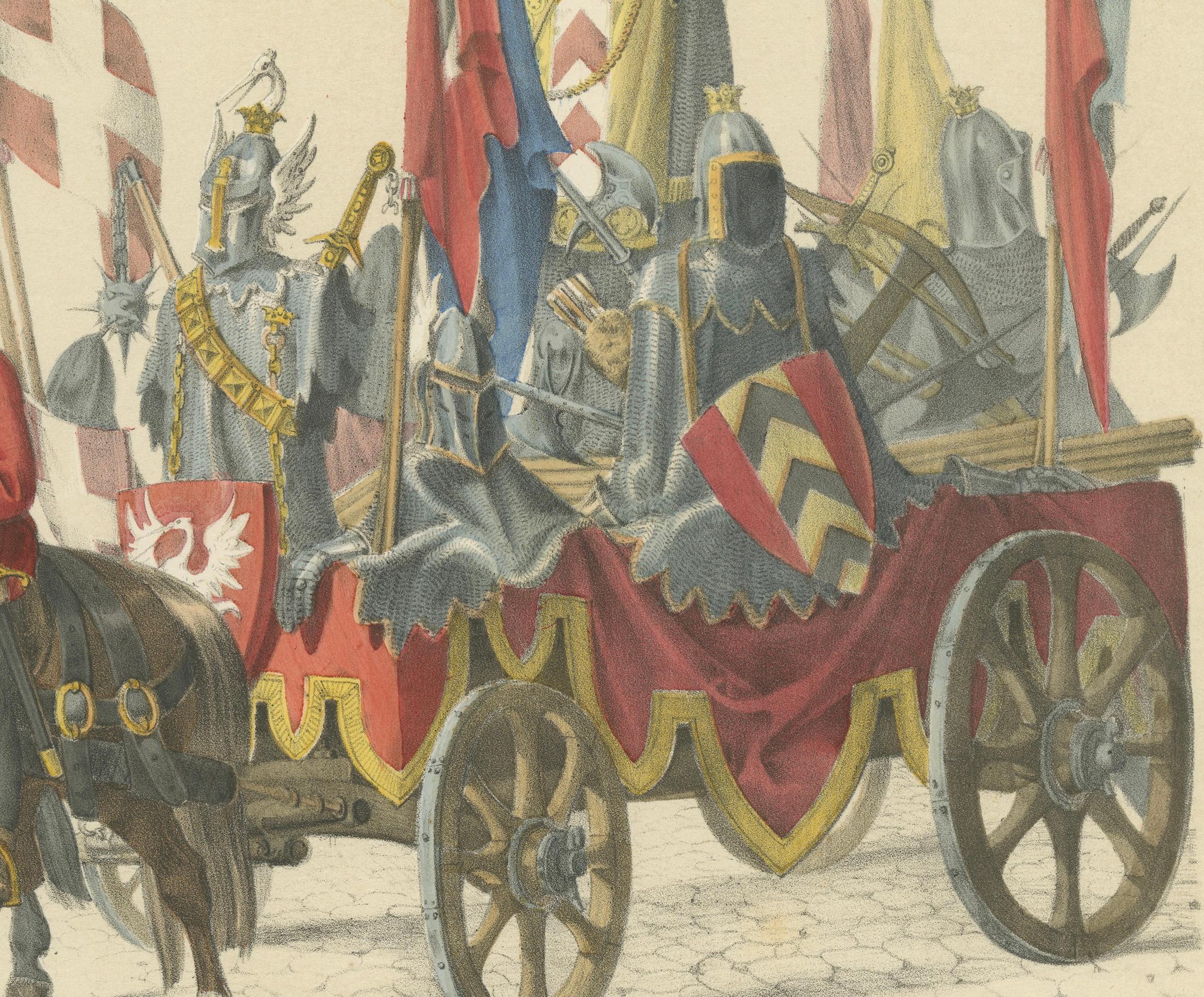 Triumphal Carriage of the Swiss Confederation: A Historic Festival in 1855 In Good Condition For Sale In Langweer, NL