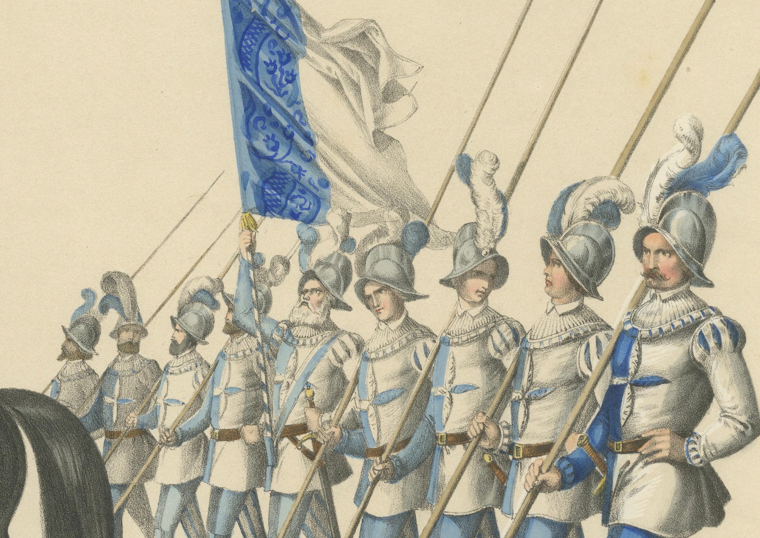 Triumphal March – Caspar von Hertenstein Leading the Lucerne Regiment, 1855 In Good Condition For Sale In Langweer, NL