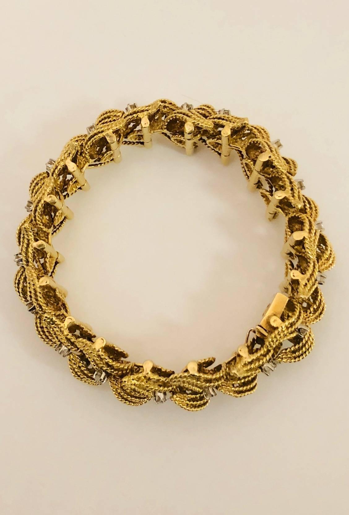 Byzantine Triumphant Le Triomphe 18 Karat Diamond Bracelet, 1950s For Sale