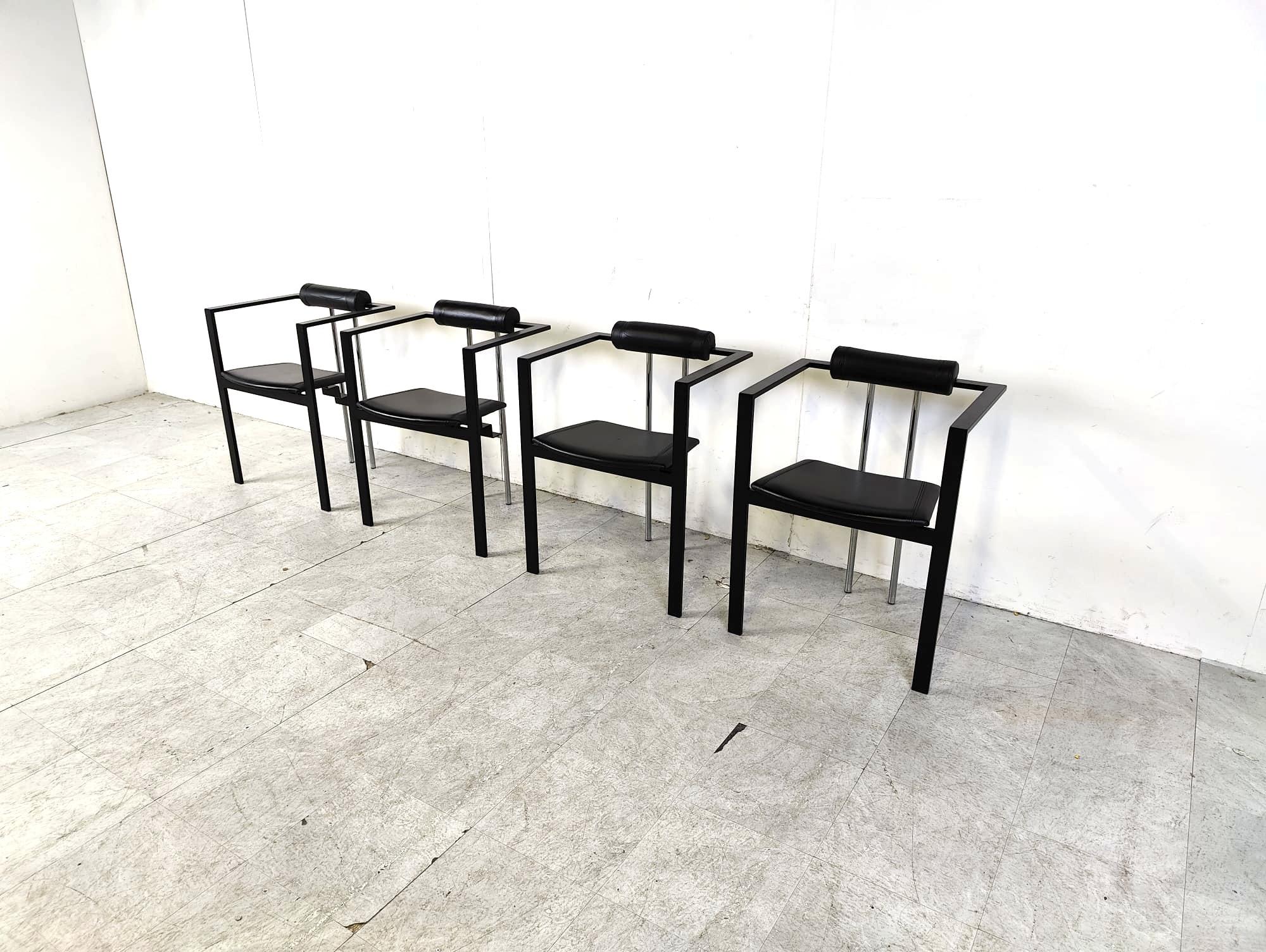 Metal Trix Dining Chairs by Karl Friedrich Förster for KFF, 1980s, Set of 4 
