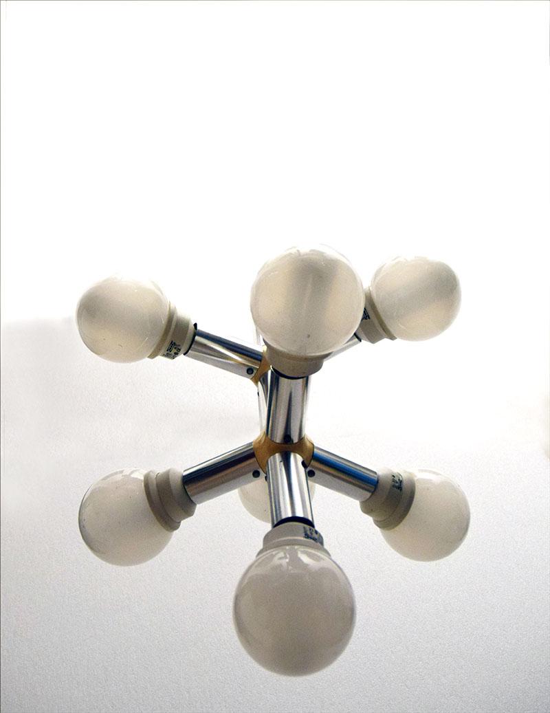 Trix & Robert Haussmann for Swisslamp Atomic Chandelier, 1960s In Excellent Condition In Parma, IT