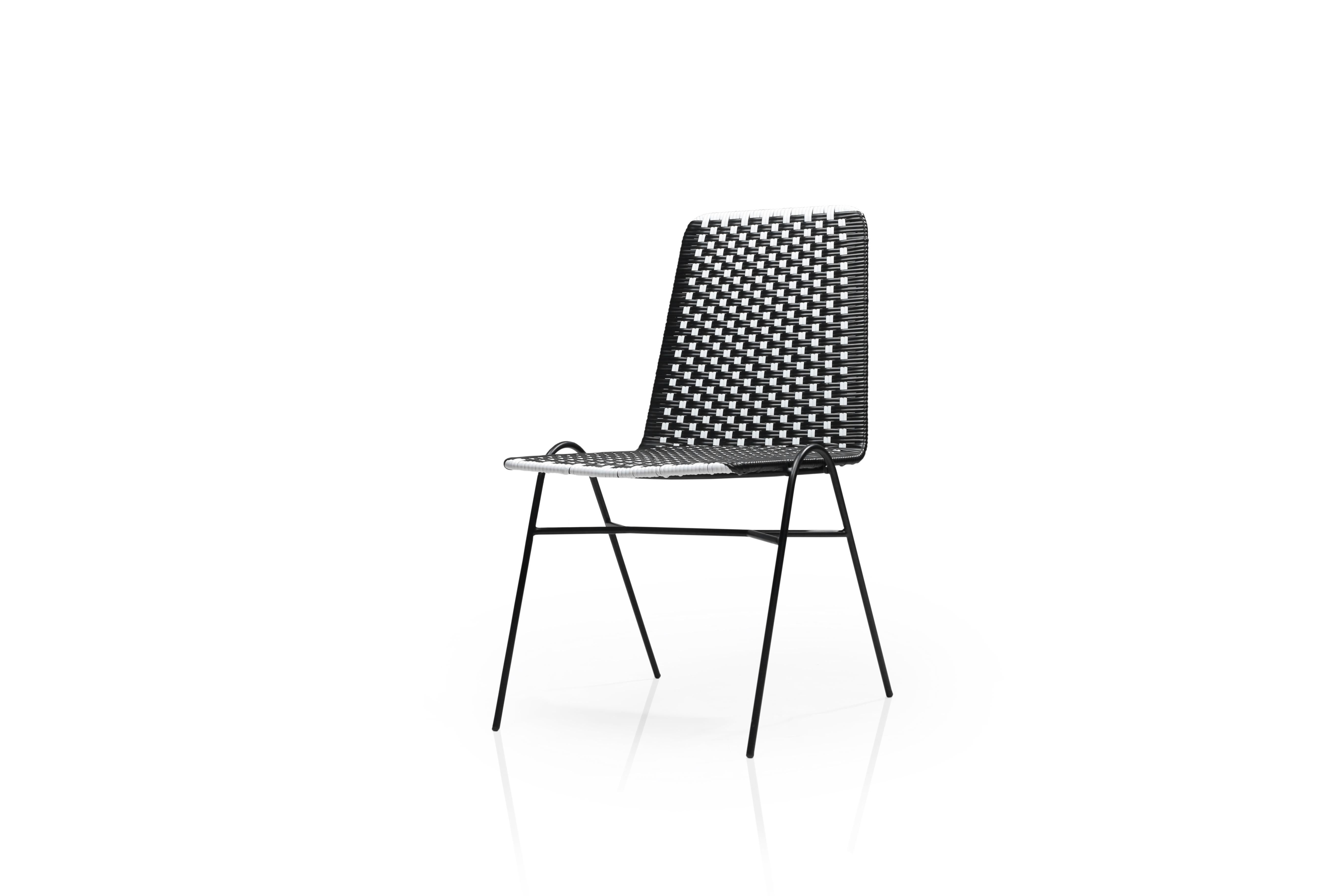 Indonesian Indoor and Outdoor Stackable Monochrome Patio Dining Chair by Frida & Blu For Sale