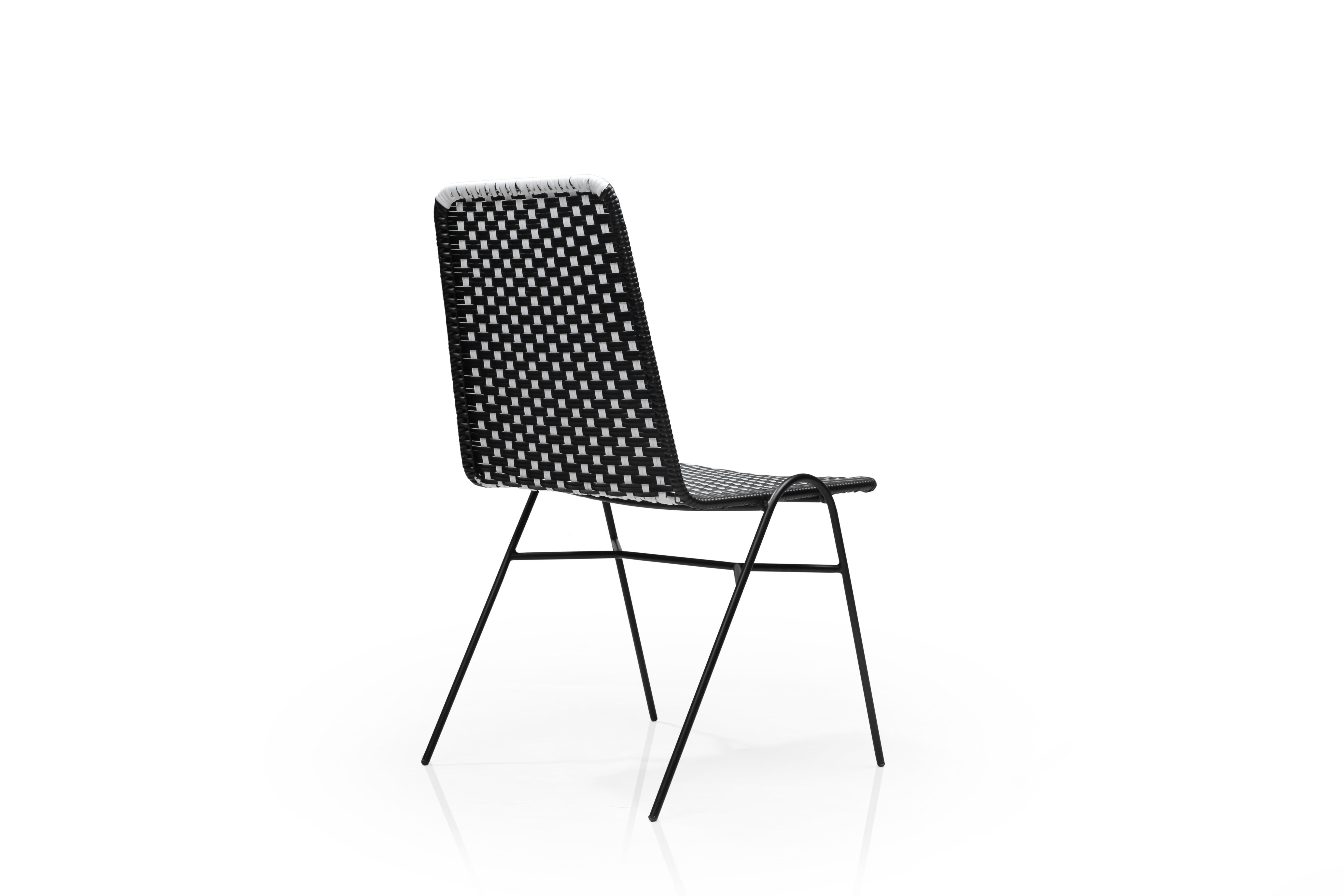 Indoor and Outdoor Stackable Monochrome Patio Dining Chair by Frida & Blu In New Condition For Sale In Point Lonsdale, AU