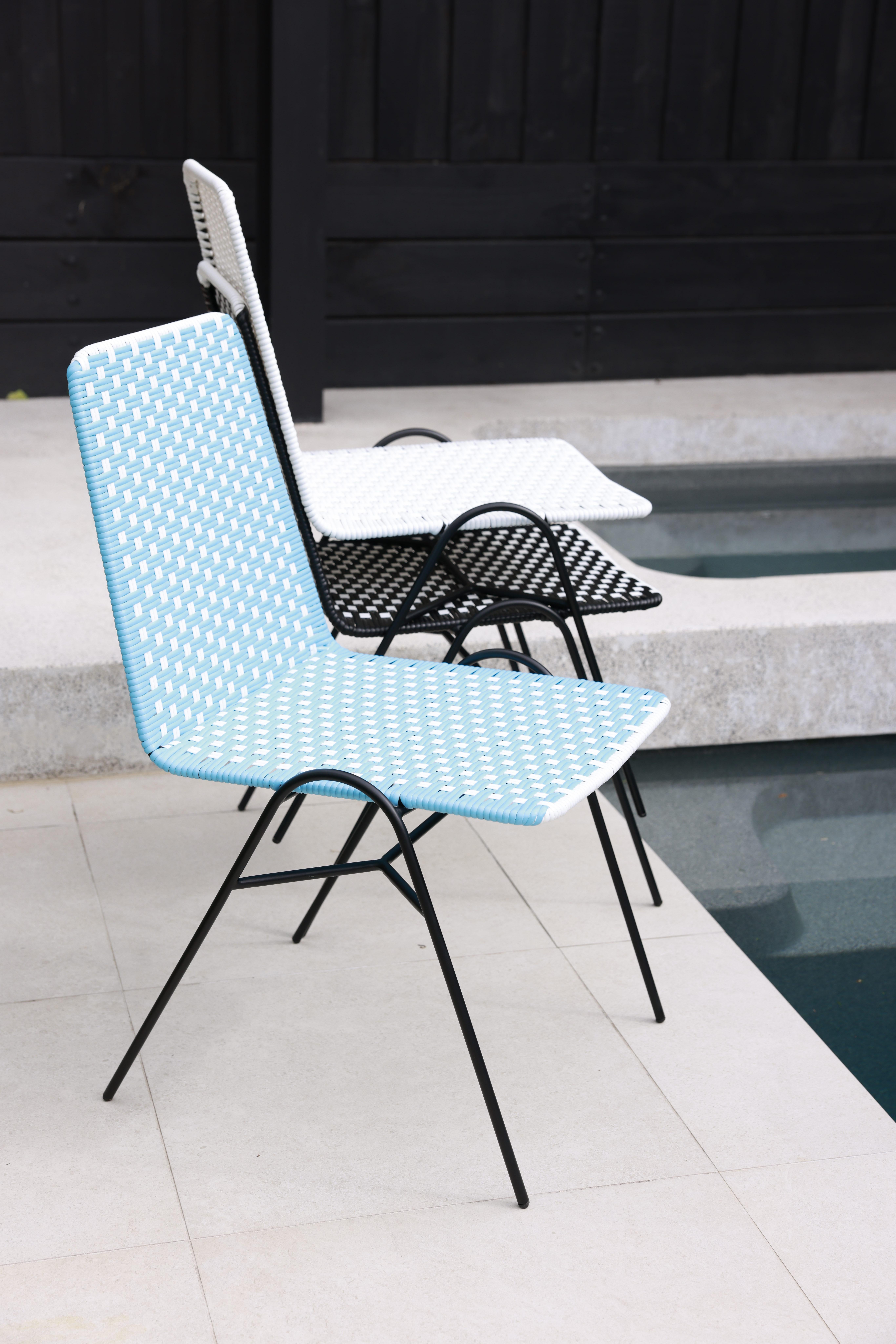 Indoor and Outdoor Stackable Monochrome Patio Dining Chair by Frida & Blu For Sale 2
