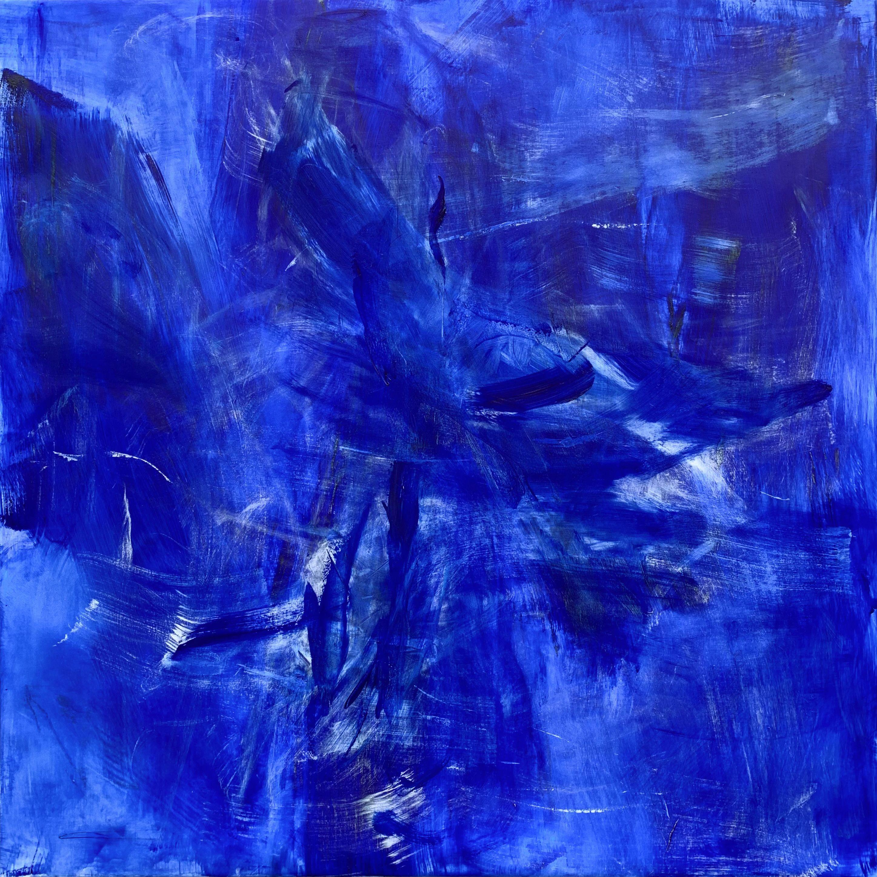 Bar-Tailed Godwit, Kreuzung des Pazifiks, Gemälde, Öl auf Leinwand – Painting von Trixie Pitts