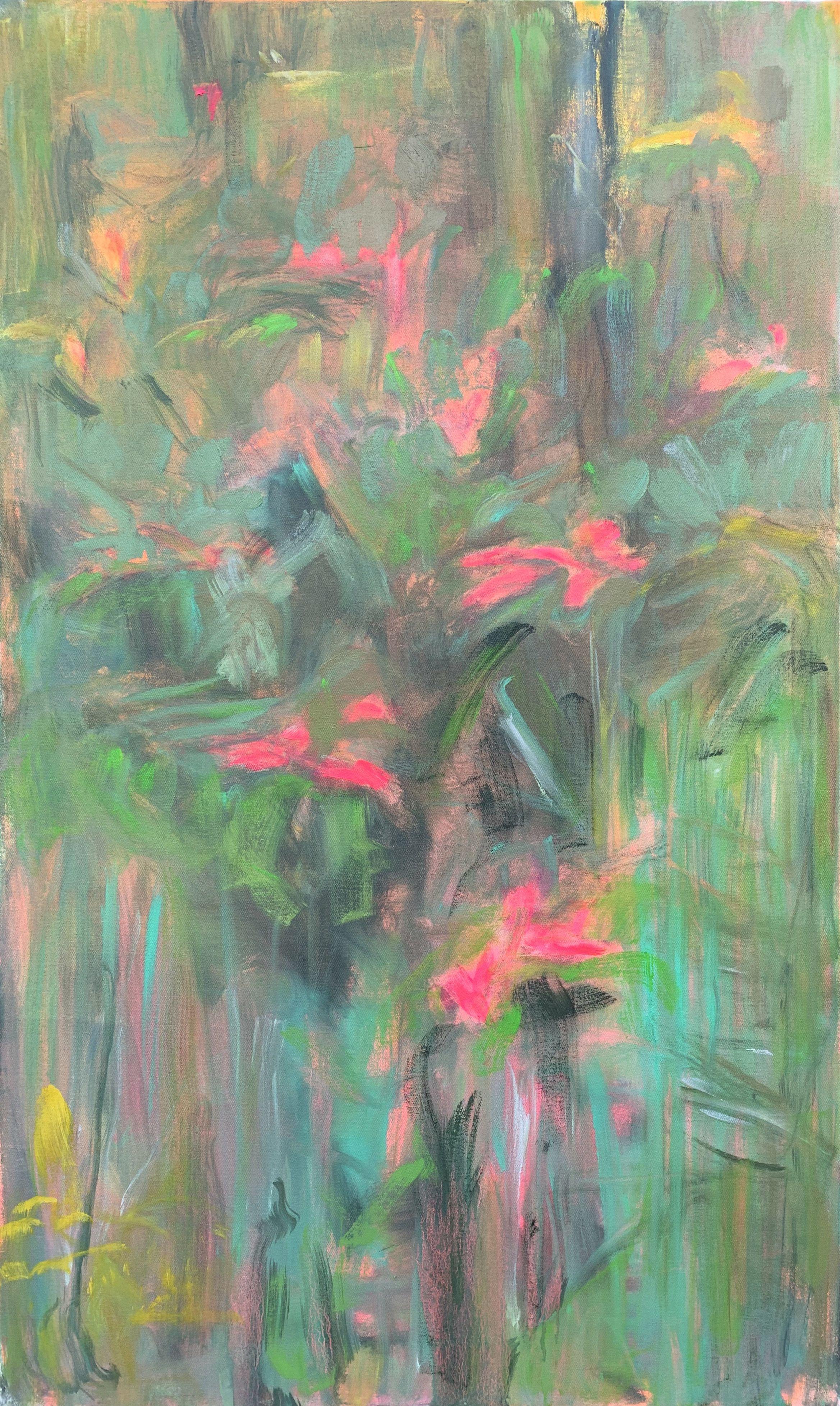 Abstract Painting di Trixie Pitts - Rose selvatiche, Pittura, Olio su tela