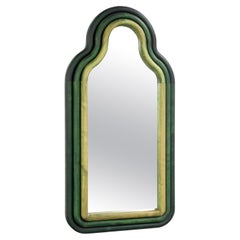 TRN Wooden Green Mirror