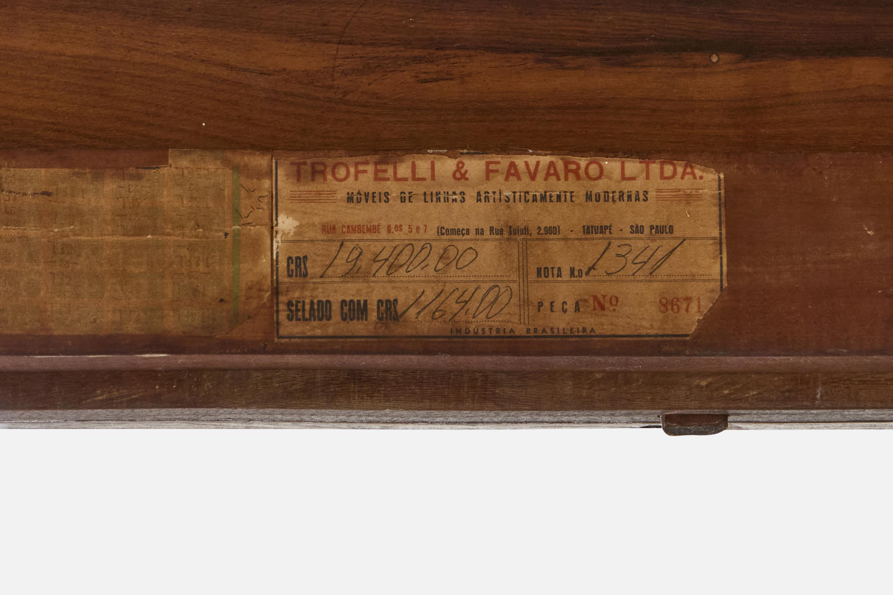 Trofelli & Favaro, Flip-top Console Table, Wood, Brazil, 1950s For Sale 14