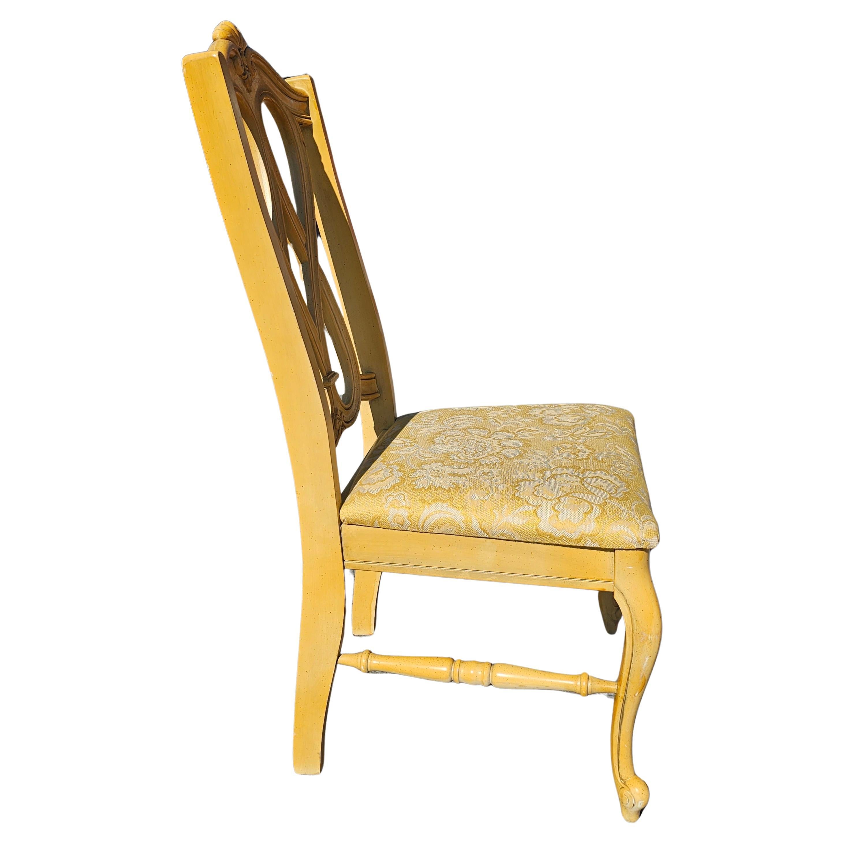 American Trogdon Furniture Mid Century Painted Mahogany and Upholstered Side Chair For Sale