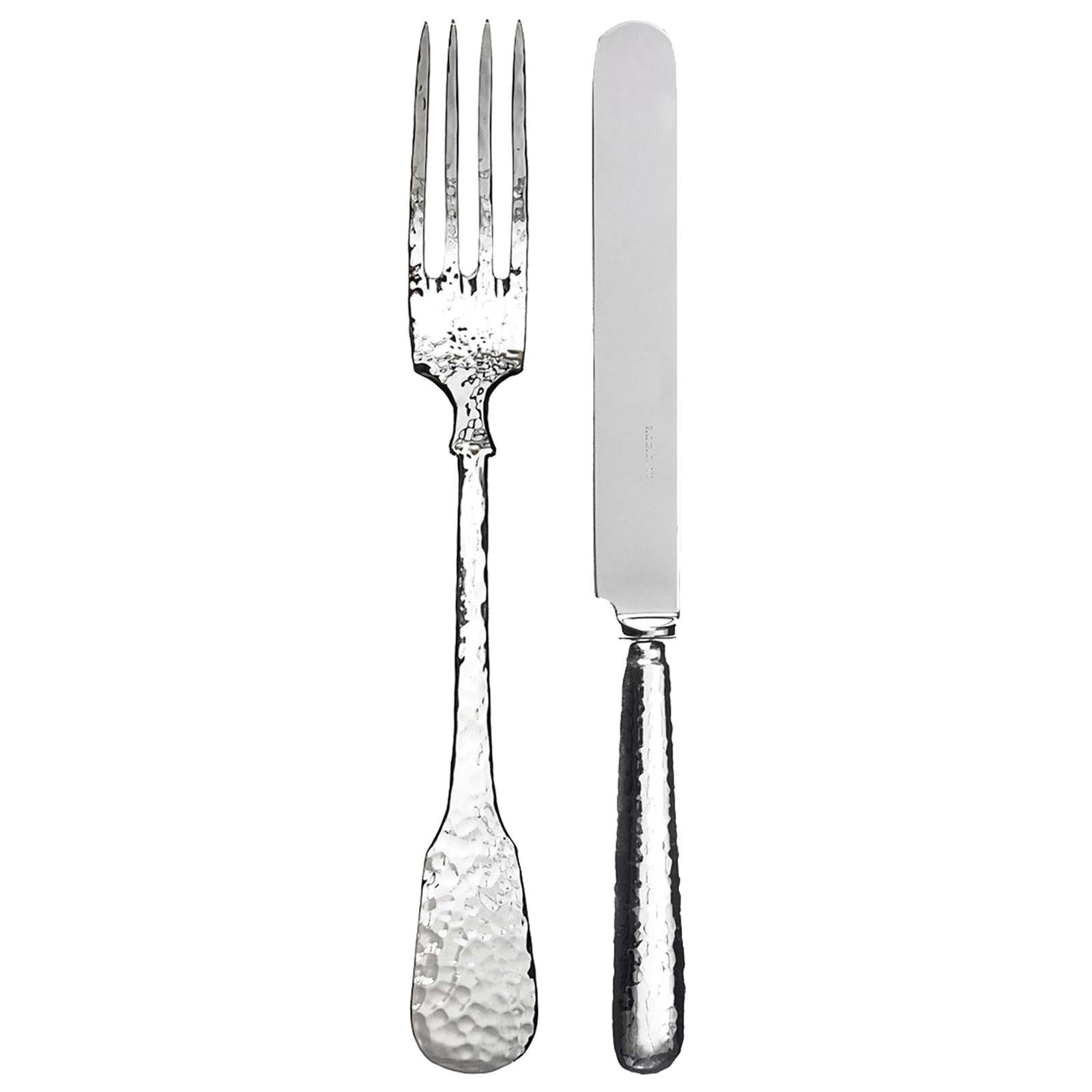 Troiana Sterling Silver Fork + Knife Set for Two