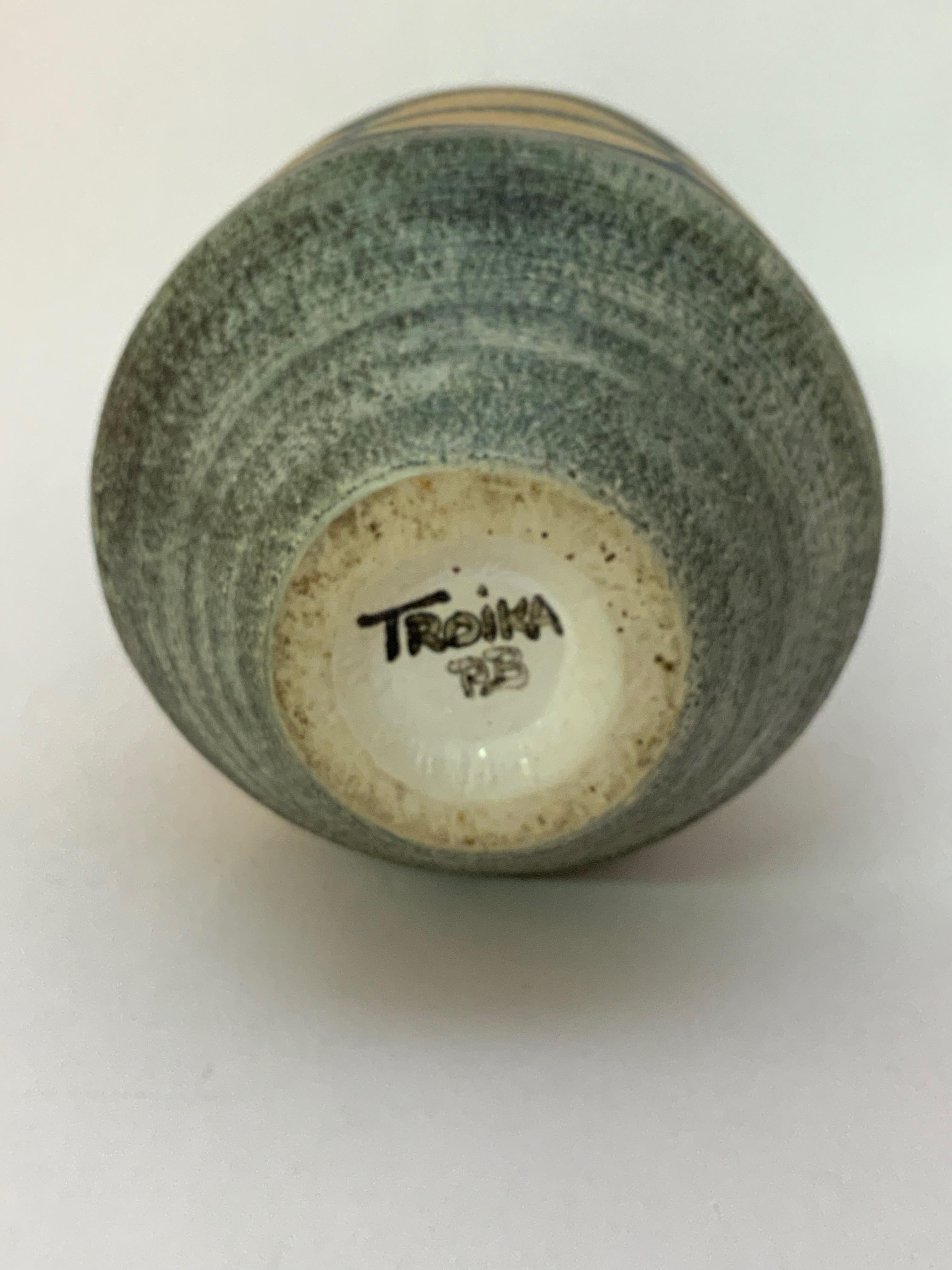 Cast Troika Art Pottery Vase by Penny Broadribb Cornwall, England