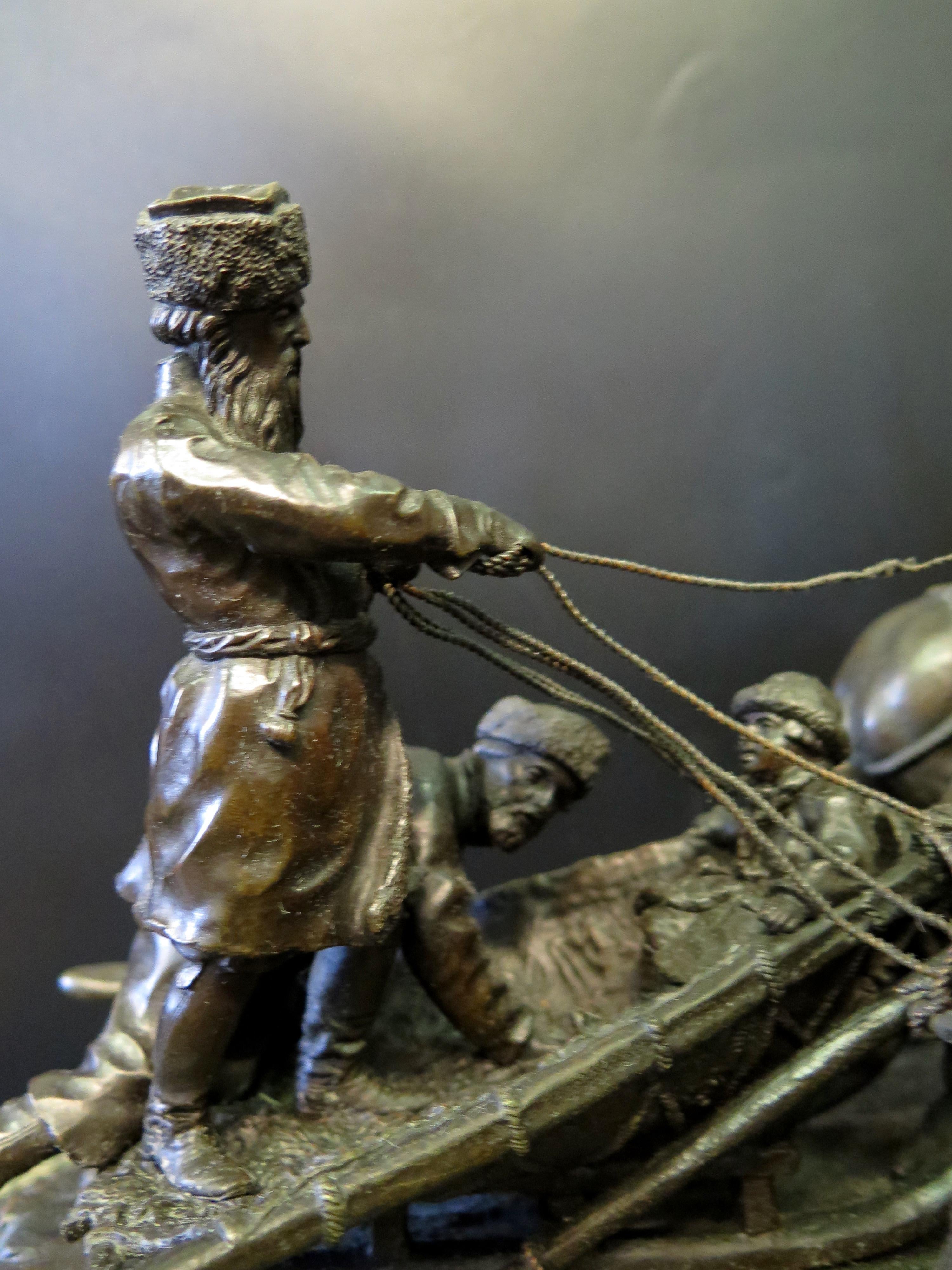 Troïka, bronze russe Bon état à Bronx, NY