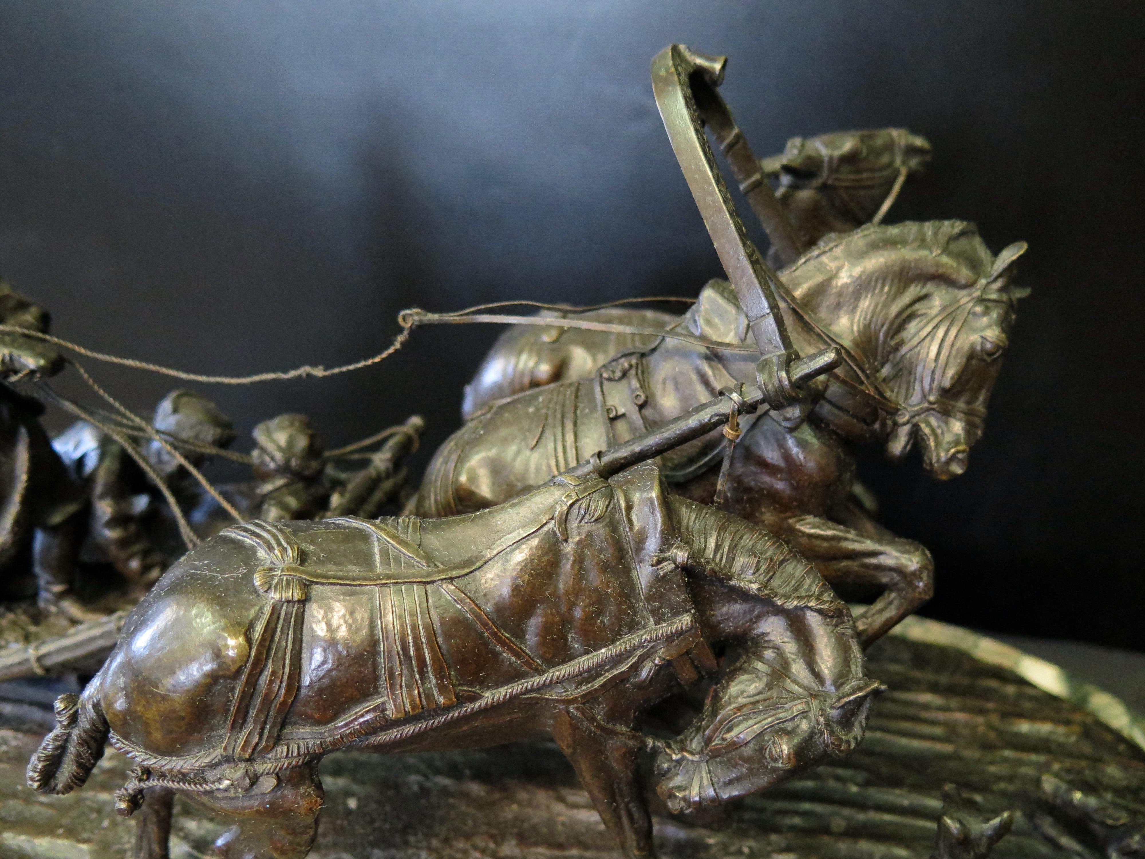 Fin du XIXe siècle Troïka, bronze russe