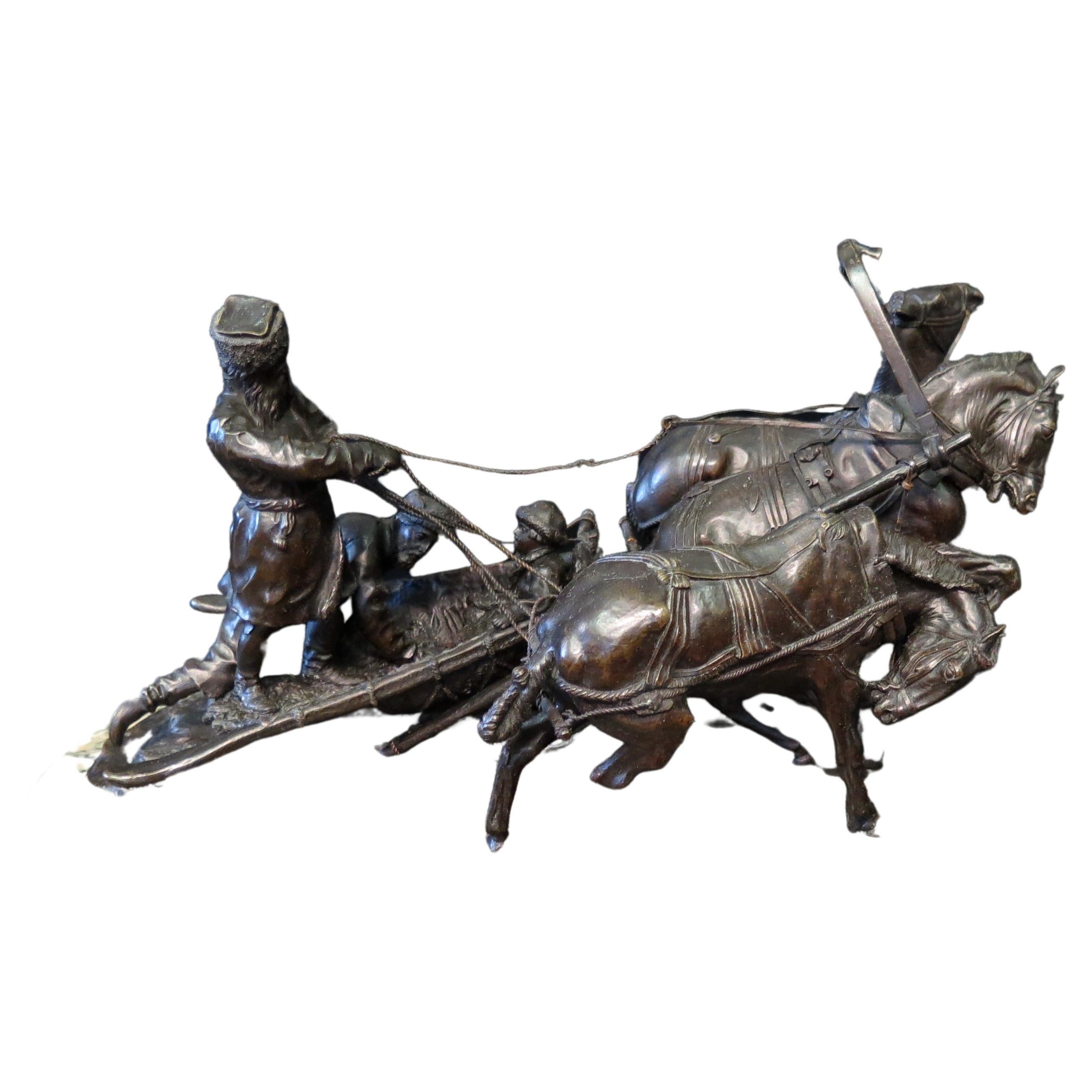 Troika, Russian Bronze For Sale