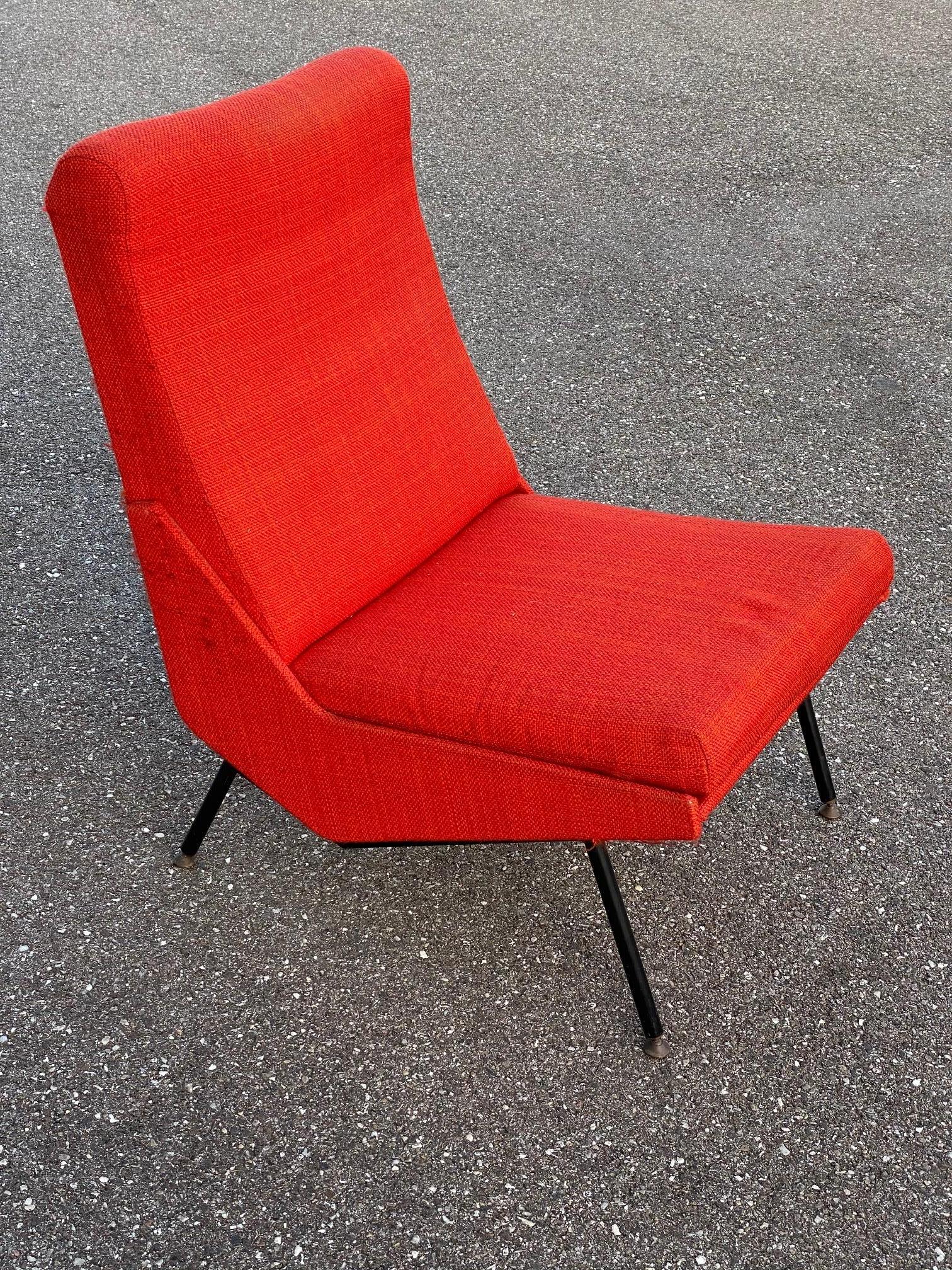 French Troika Slipper Chair by Pierre Guariche For Sale