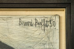 "Trois Oiseaux sur Une Table" Oil Painting by Bernard Buffet, Circa 1950, France
