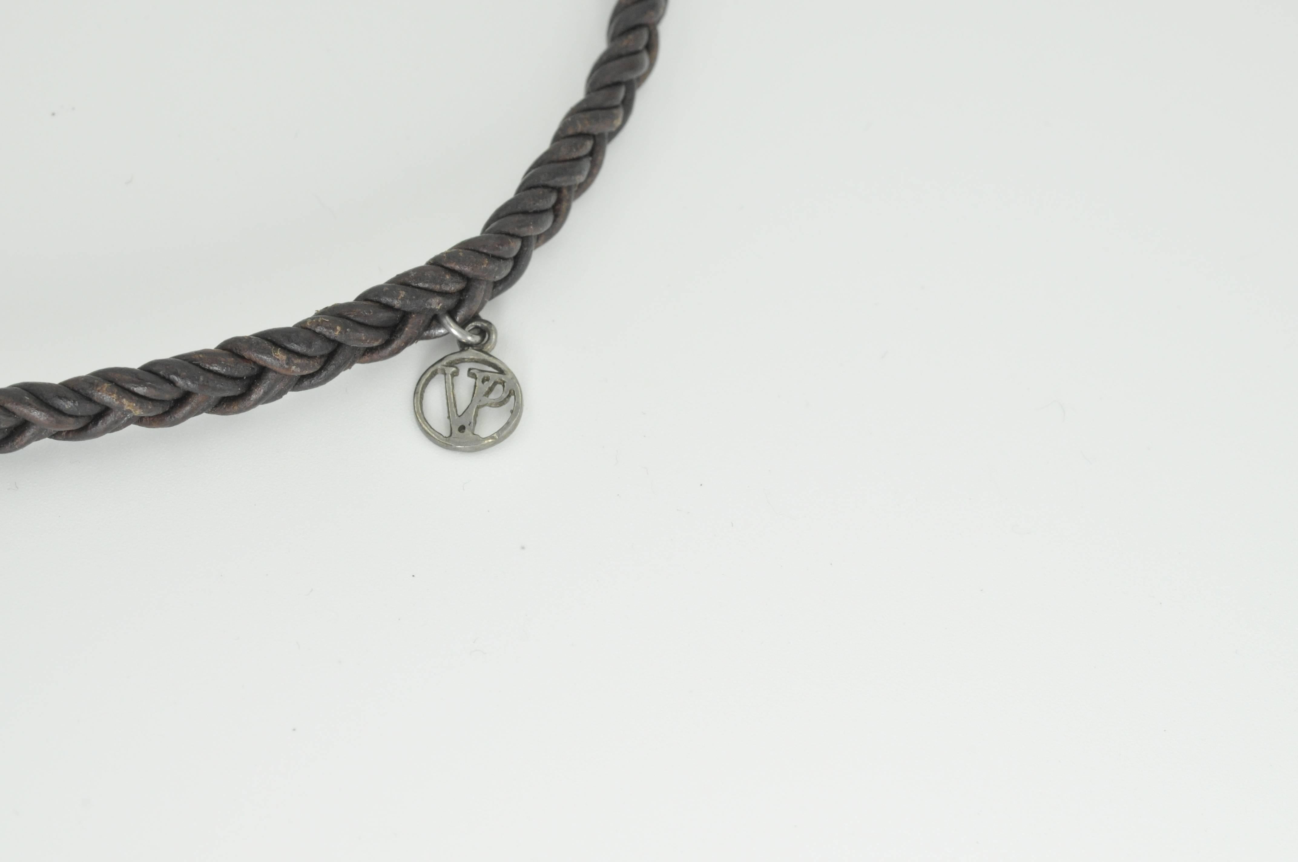 Trojan Coin Leather Necklace 1