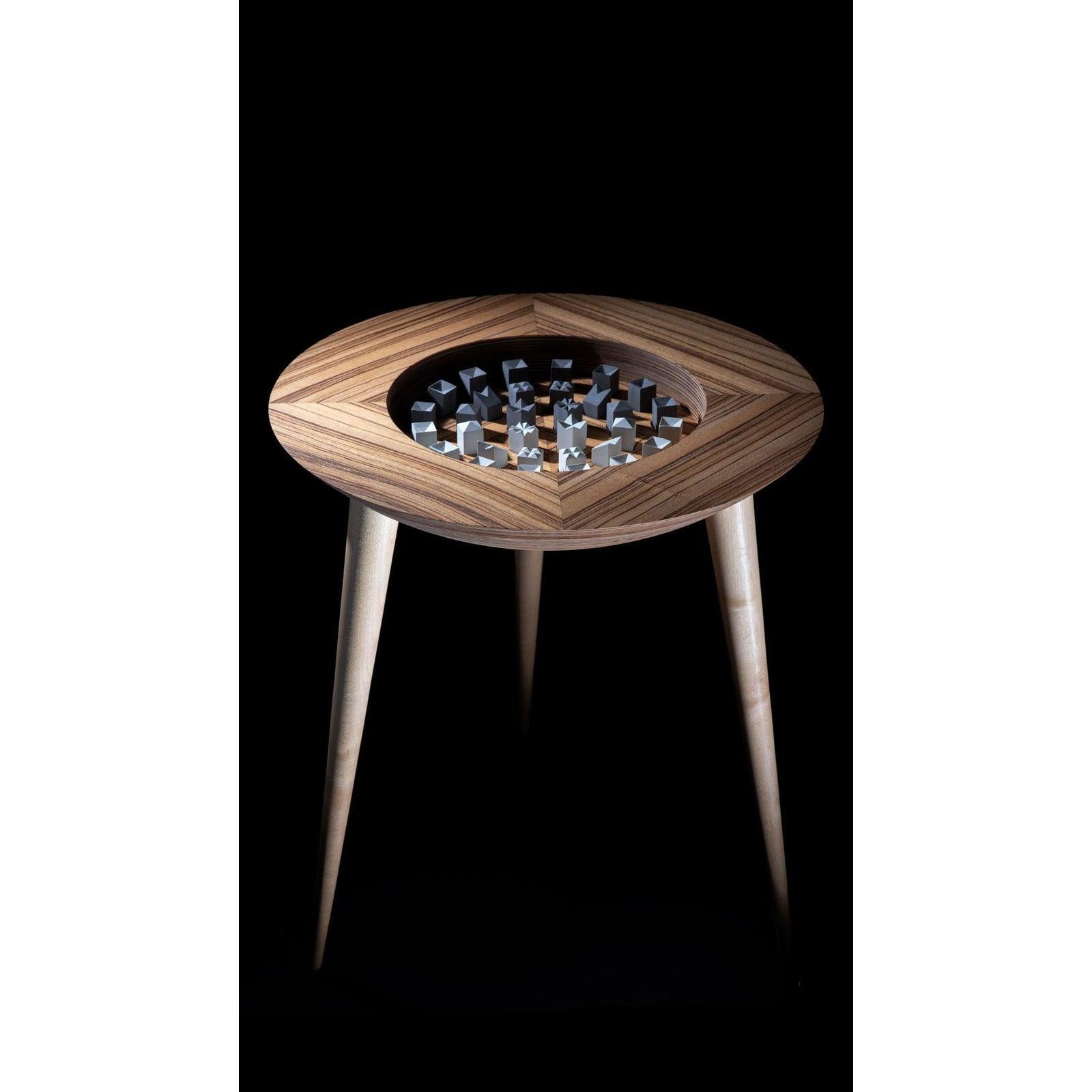 Plywood Trojan IXX Chess Table and Set For Sale