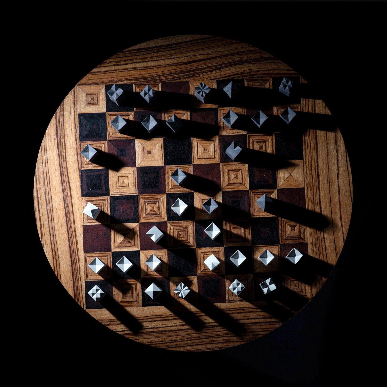 Scandinavian Modern Trojan IXX Chess Table and Set For Sale