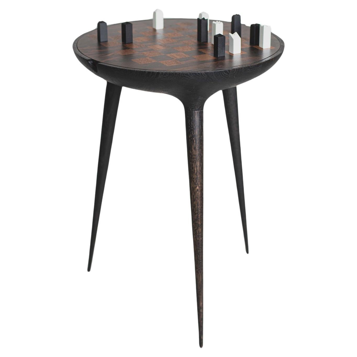Trojan XXI Chess Table & Set (Black)