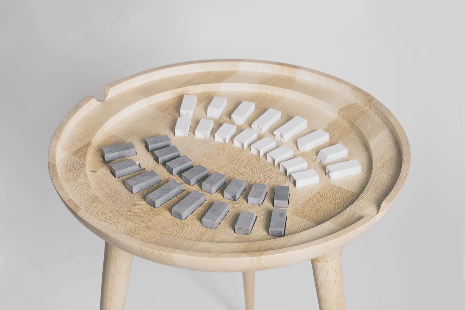 Concrete Trojan XXI Chess Table & Set (White)