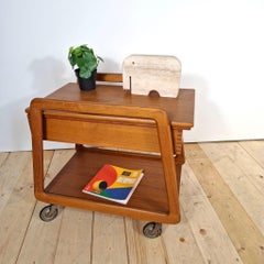 Danish vintage teak trolley bar, mid-century