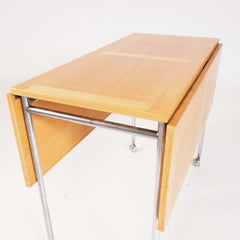 Trolley in beech and chrome, designed by Bruno Mathsson, Sweden