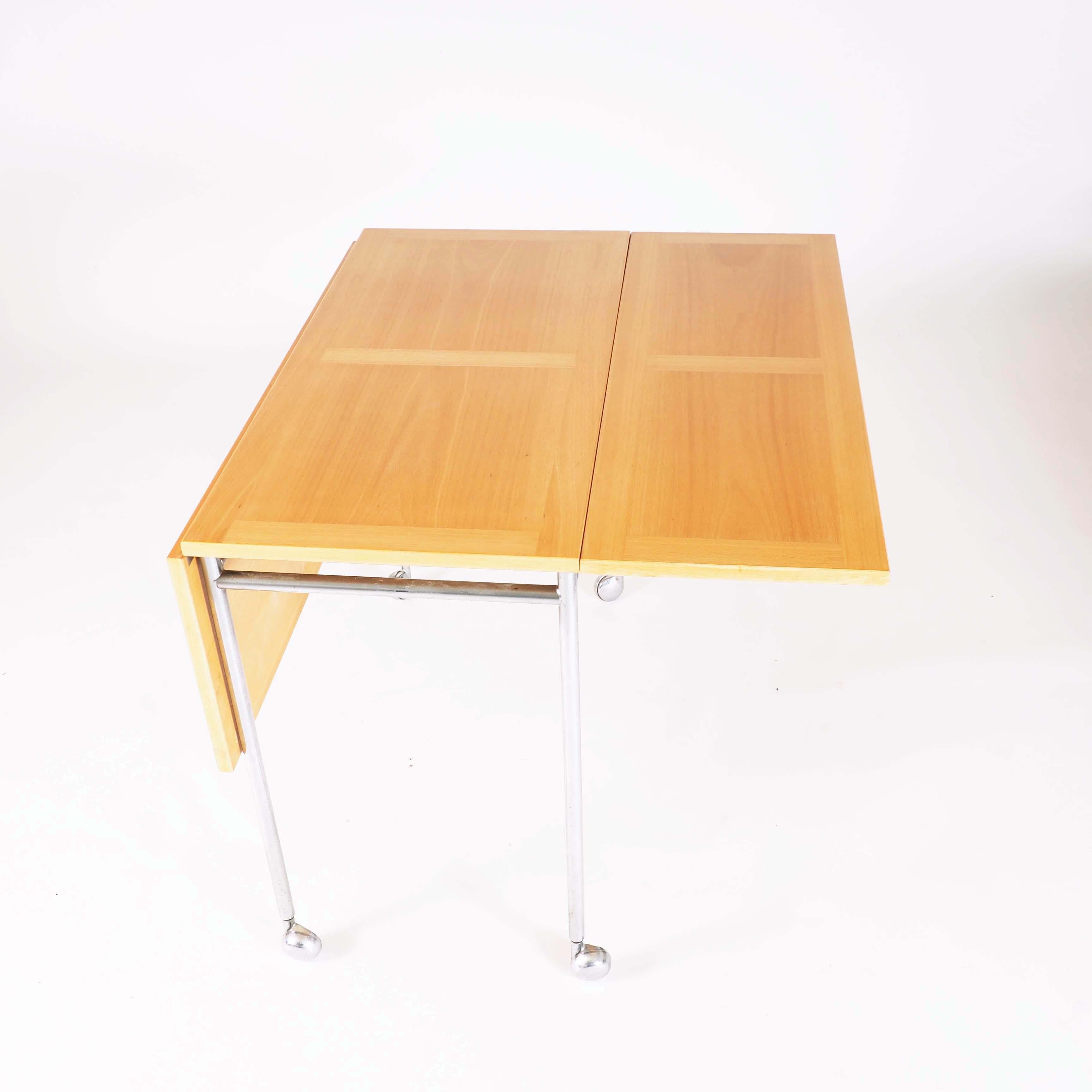Mid-20th Century Trolley in beech and chrome, designed by Bruno Mathsson, Sweden For Sale