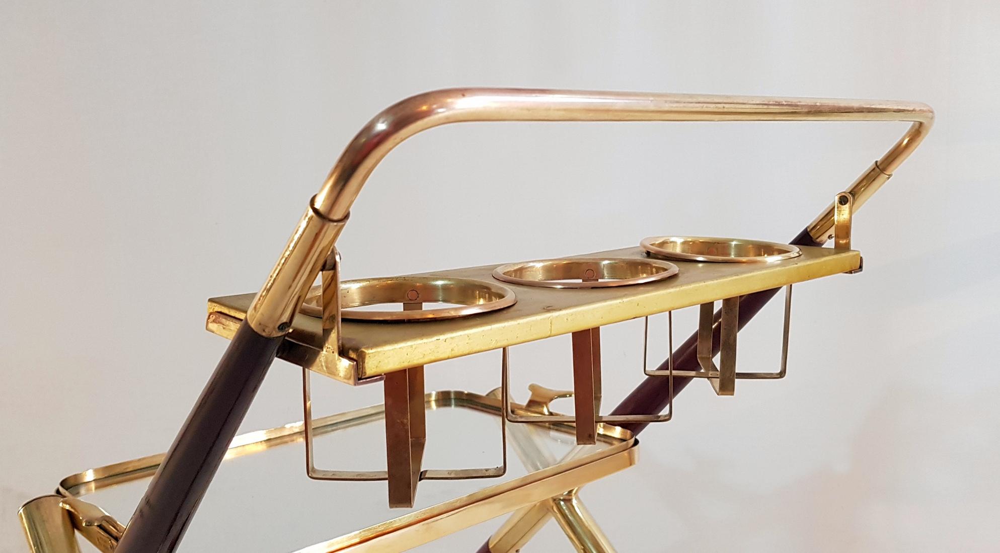 Brass Trolley by Cesare Lacca, Italy, 1950s