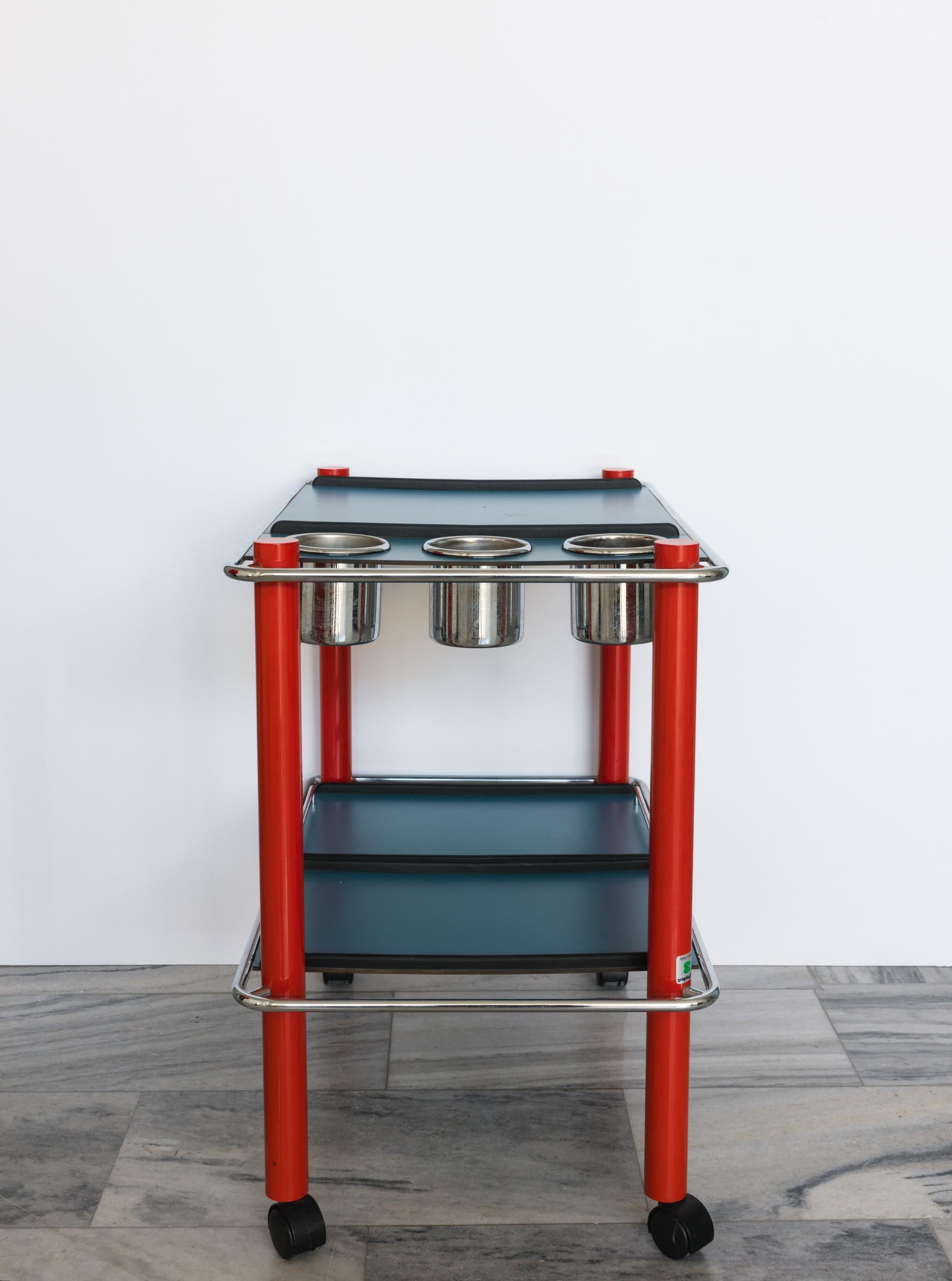 Metal Trolley / cart by Bieffeplast Padova 1970s For Sale