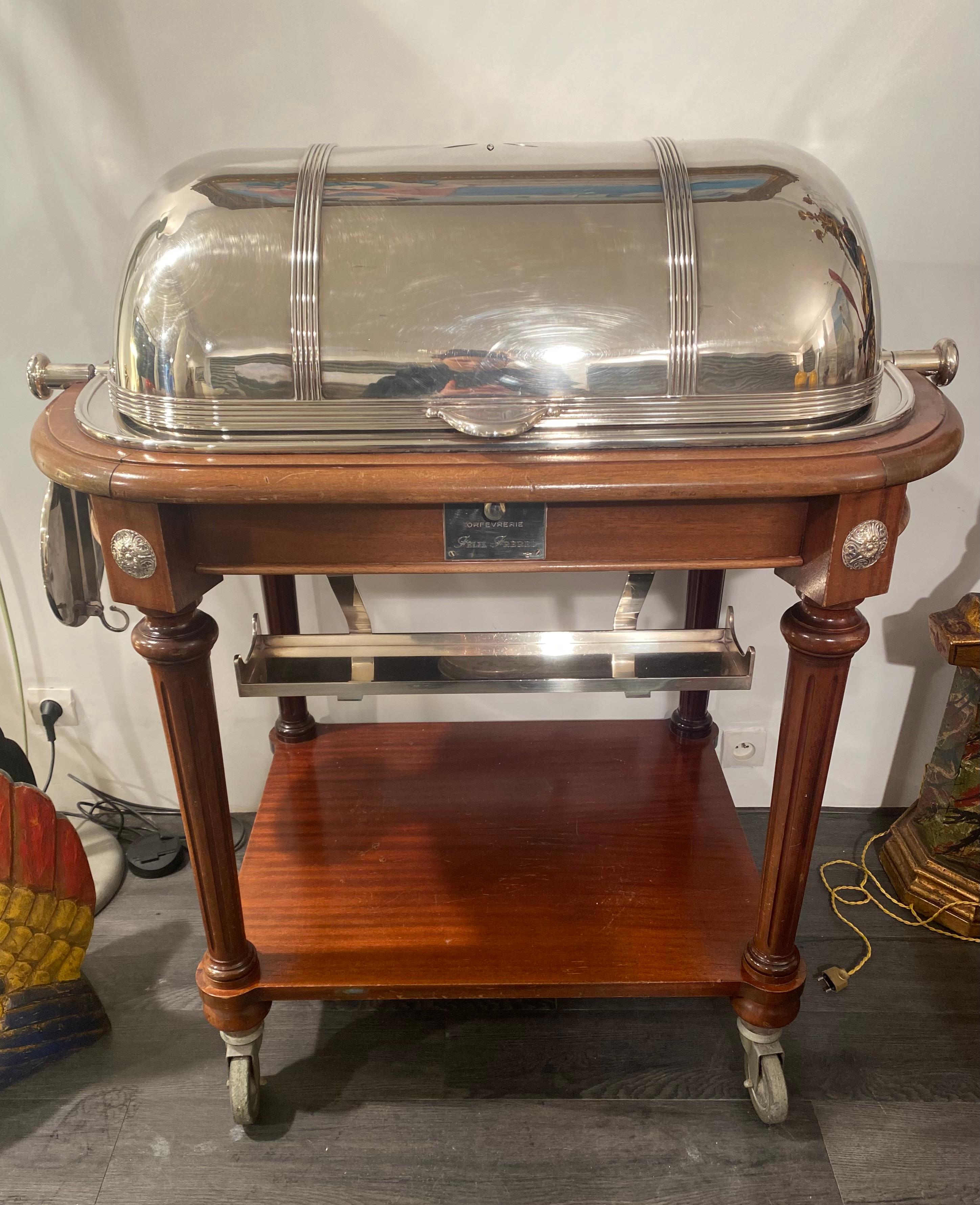Mid-20th Century Trolley, Dish Warmer for La Reine Pédauque's Restaurant For Sale