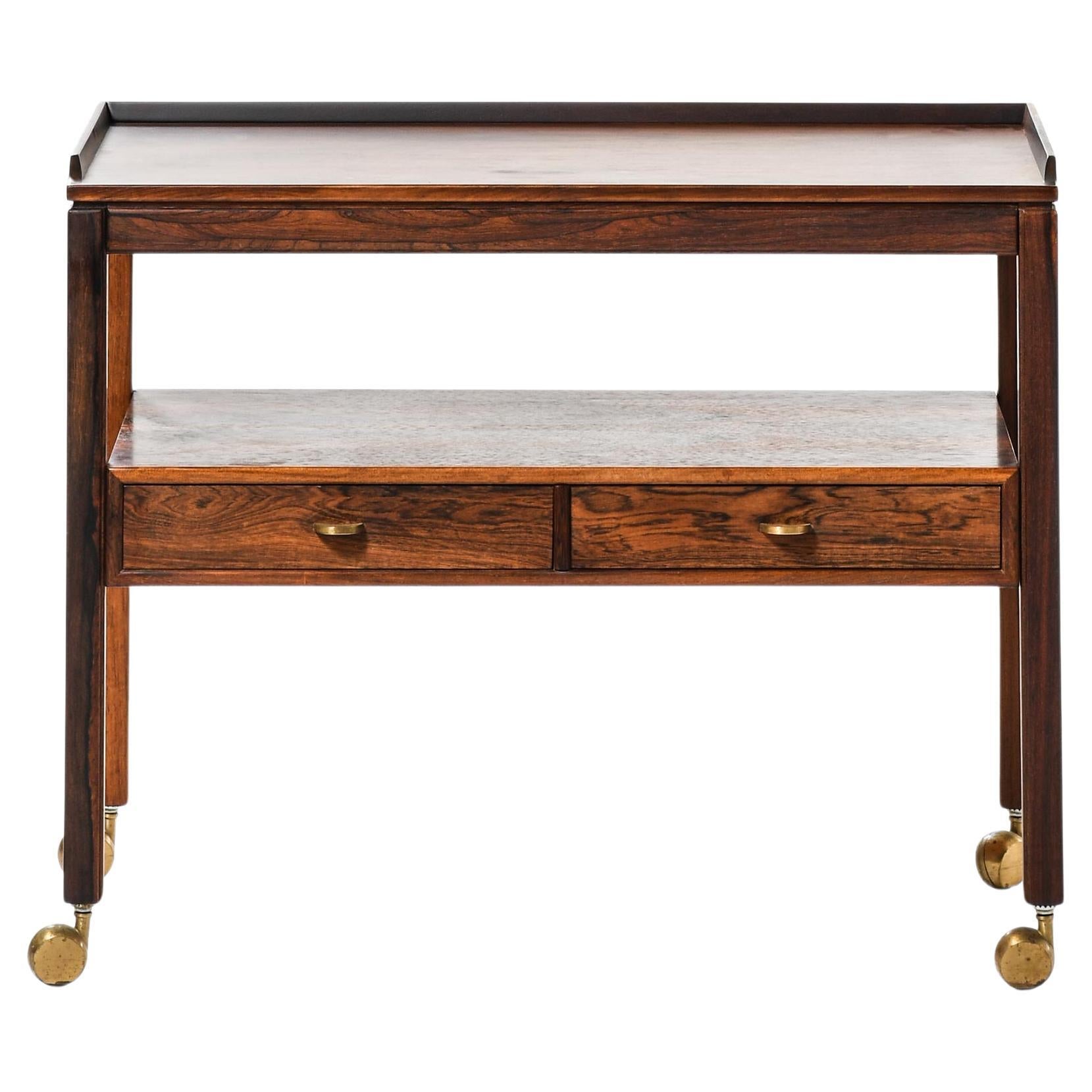 Trolley in Brass and Rosewood by Sven Engström & Gunnar Myrstrand, 1960s For Sale