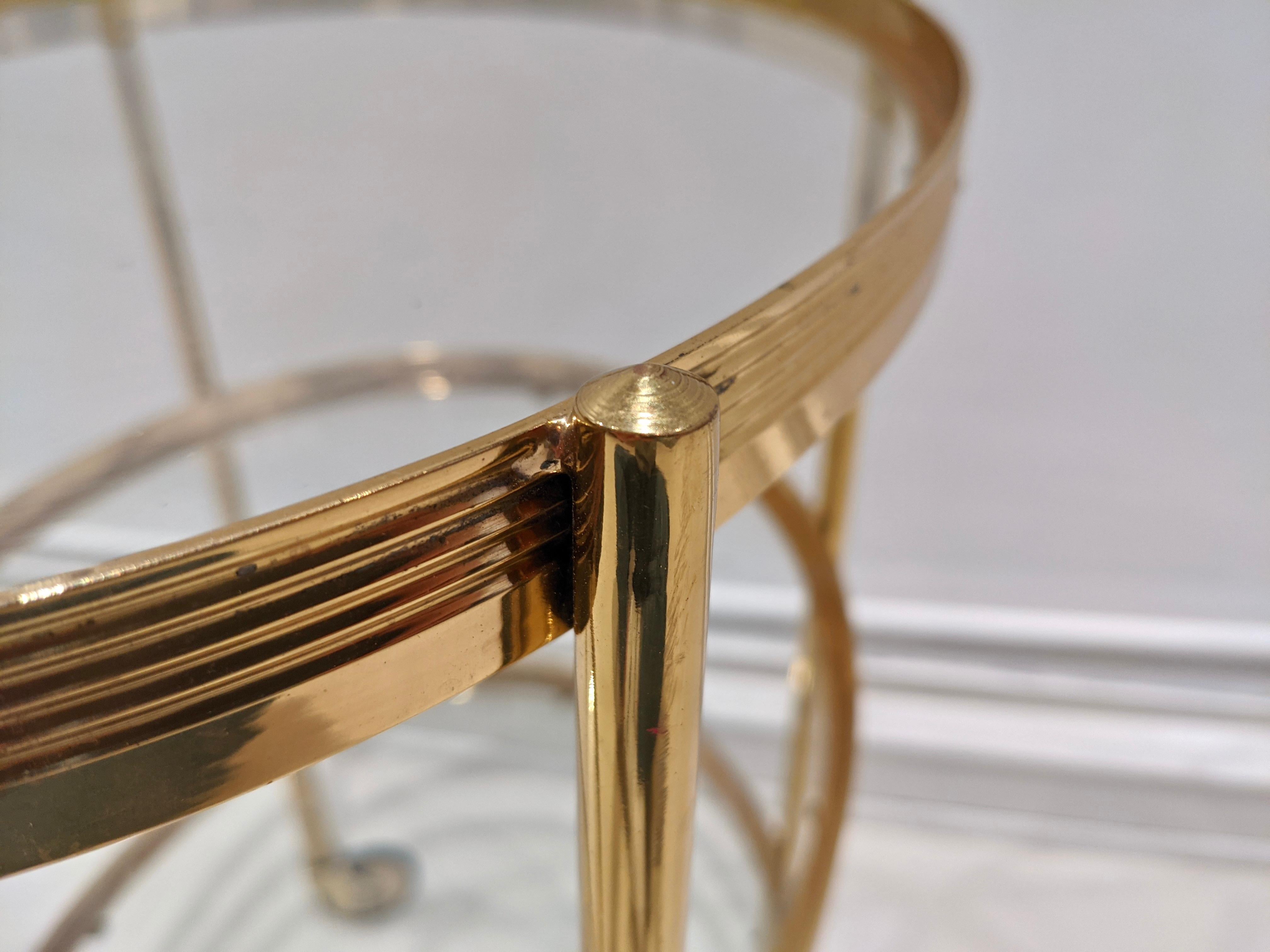 French Trolley in Brass Gold Color