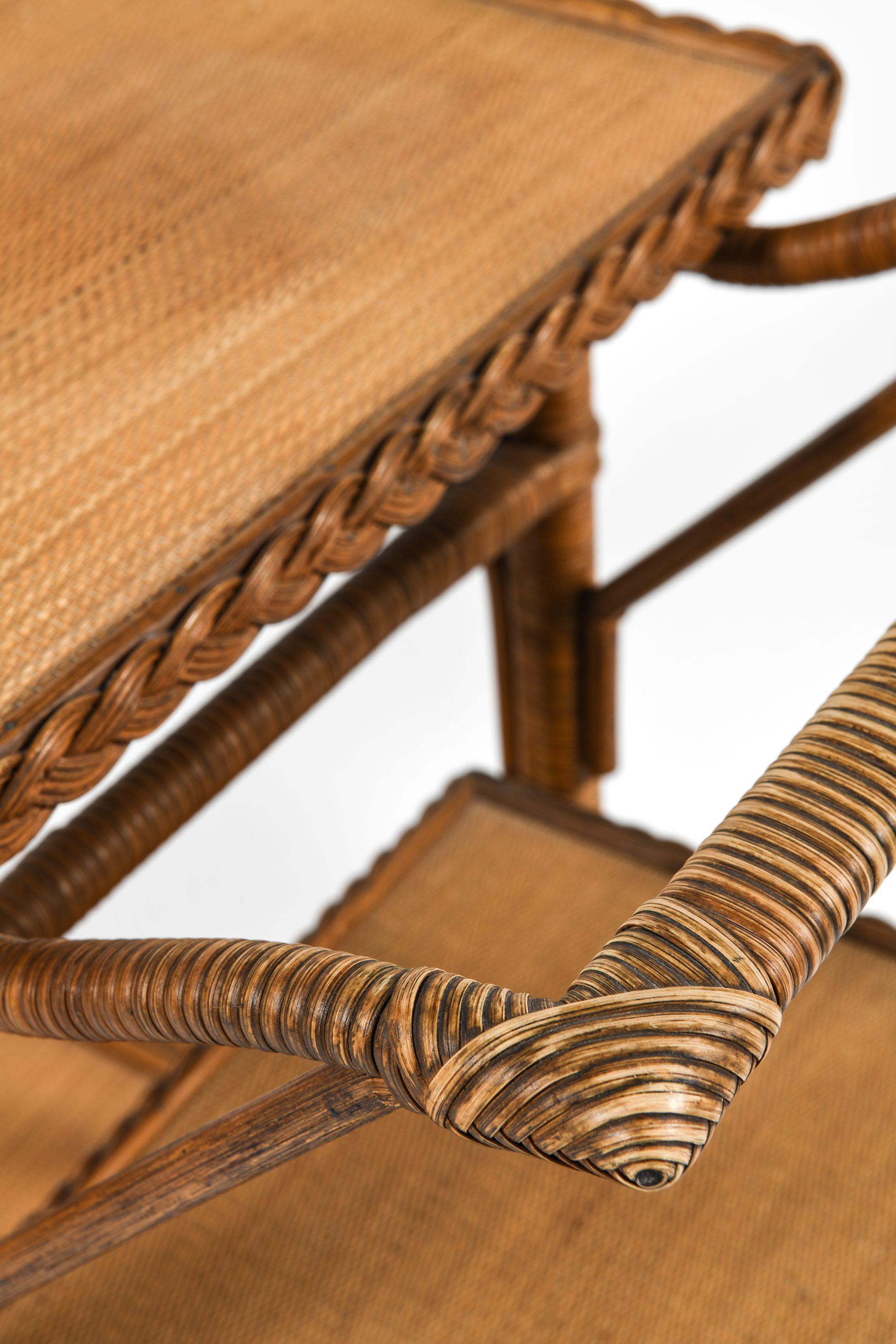 Trolley aus Schilfrohr und Rattan von Robert Wengler, 1940er Jahre (20. Jahrhundert) im Angebot