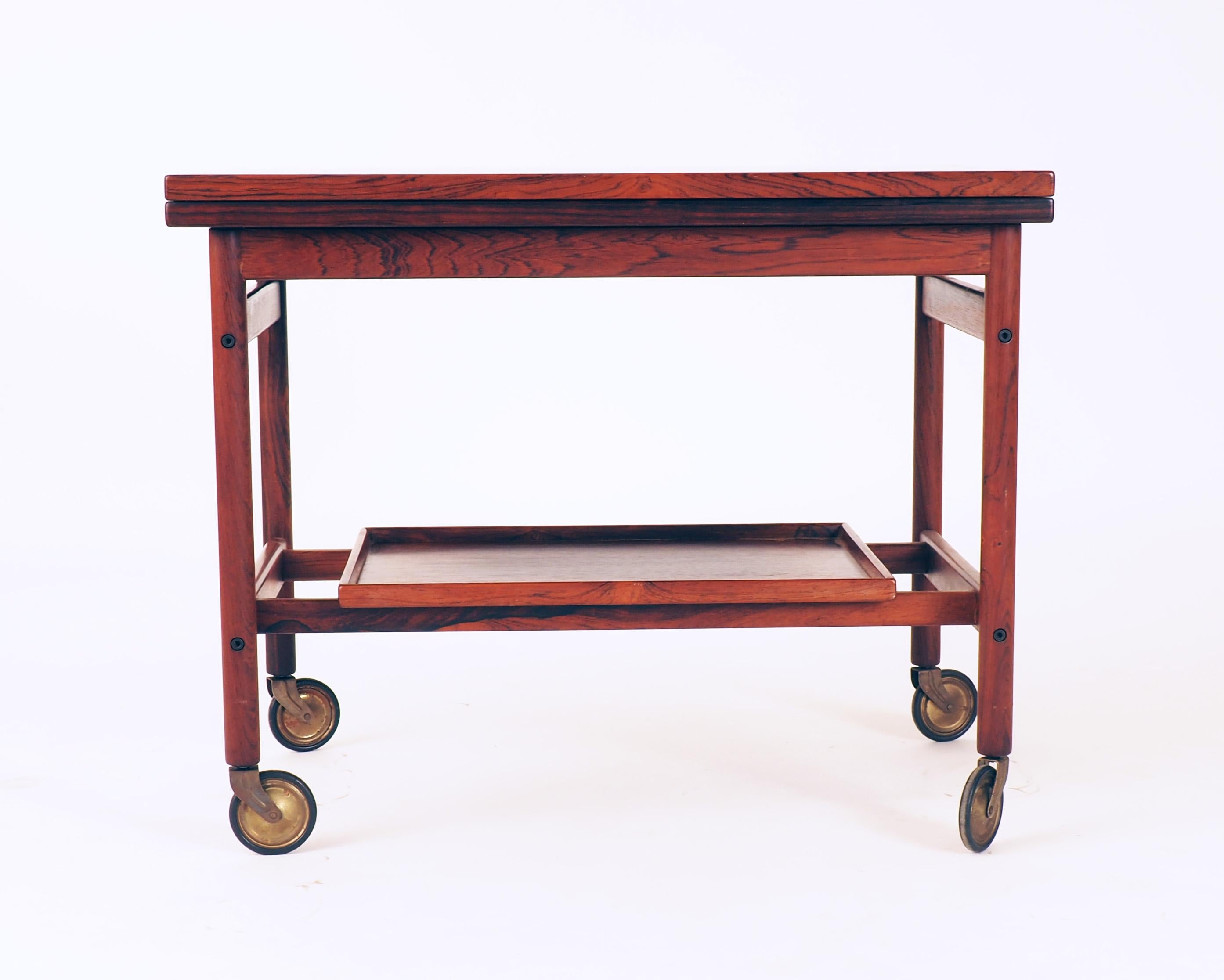 Scandinavian Modern Trolley in Rosewood and Formica by Kurt Östervig, Produced by Jason, Denmark For Sale