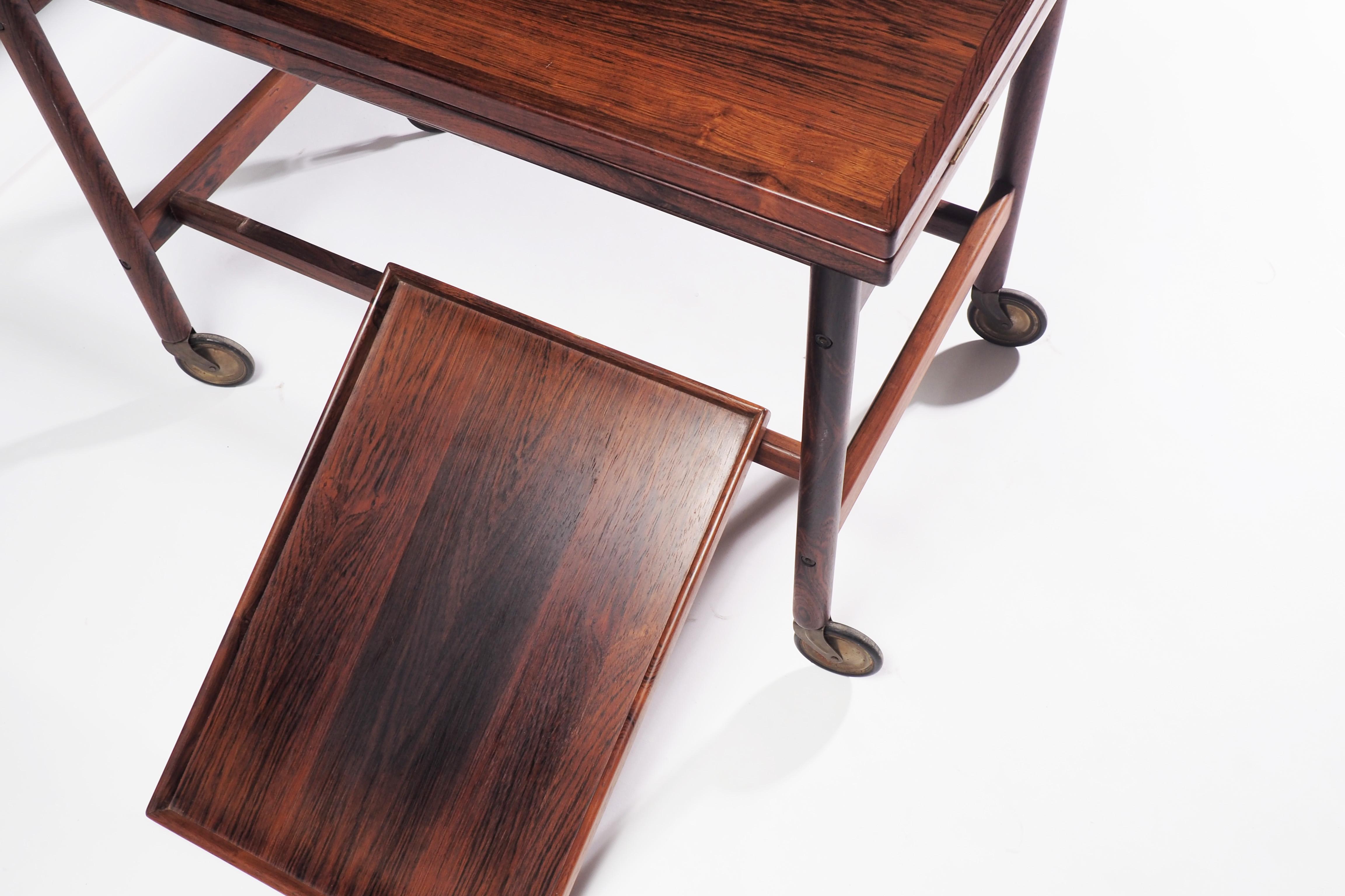 Trolley in Rosewood and Formica by Kurt Östervig, Produced by Jason, Denmark For Sale 2