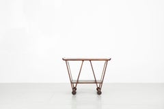 Italian Stained Wood Trolley with Lion Figure, 1940s