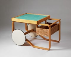 Trolley model 900 designed by Alvar Aalto with tile by Fiskars for Artek, Sweden