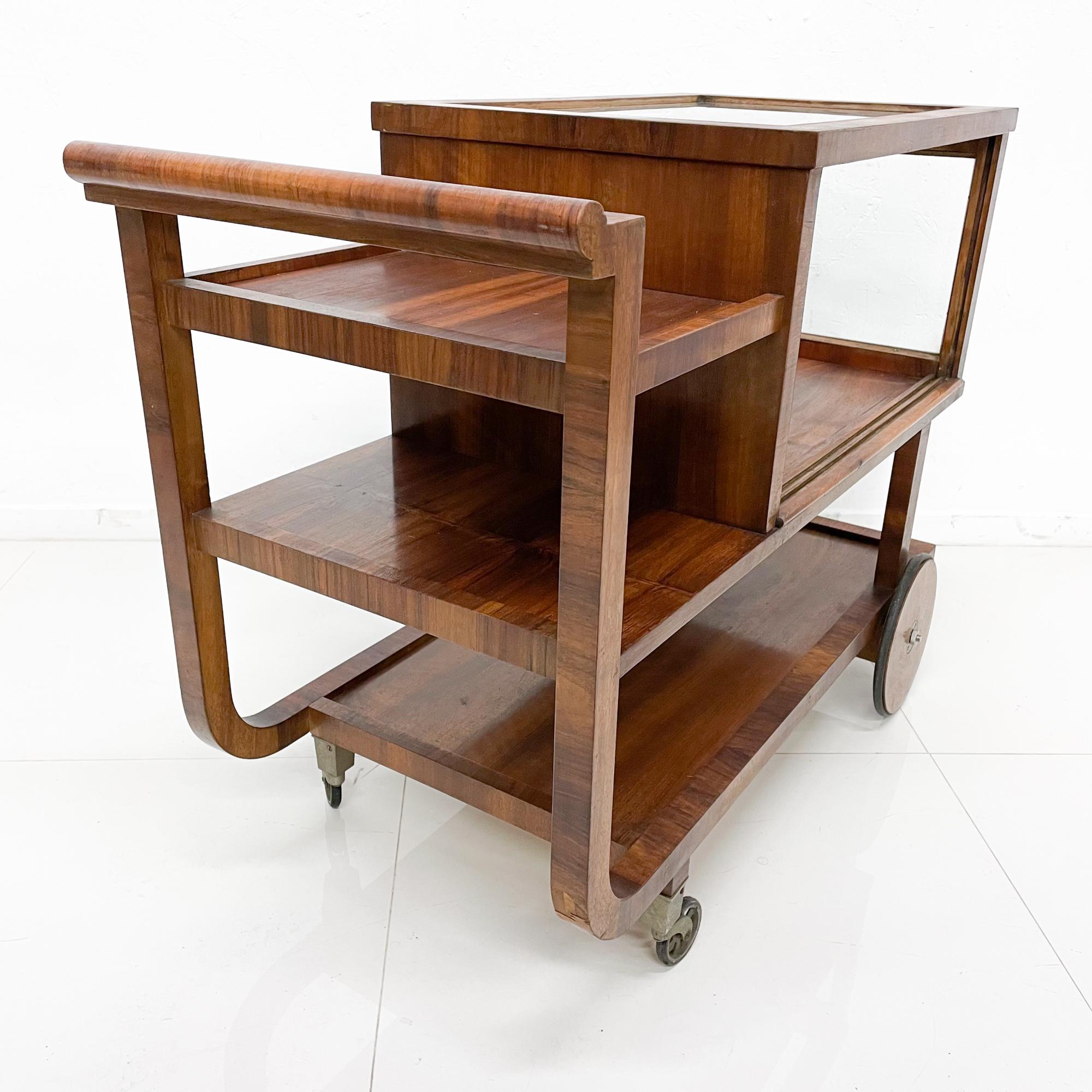 Trolley Service Bar Cart or Bakery Table in Rosewood Art Deco Period 1