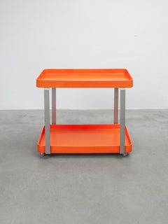 Trolley, Serving Barcart, Spage Age, Orange and Silver