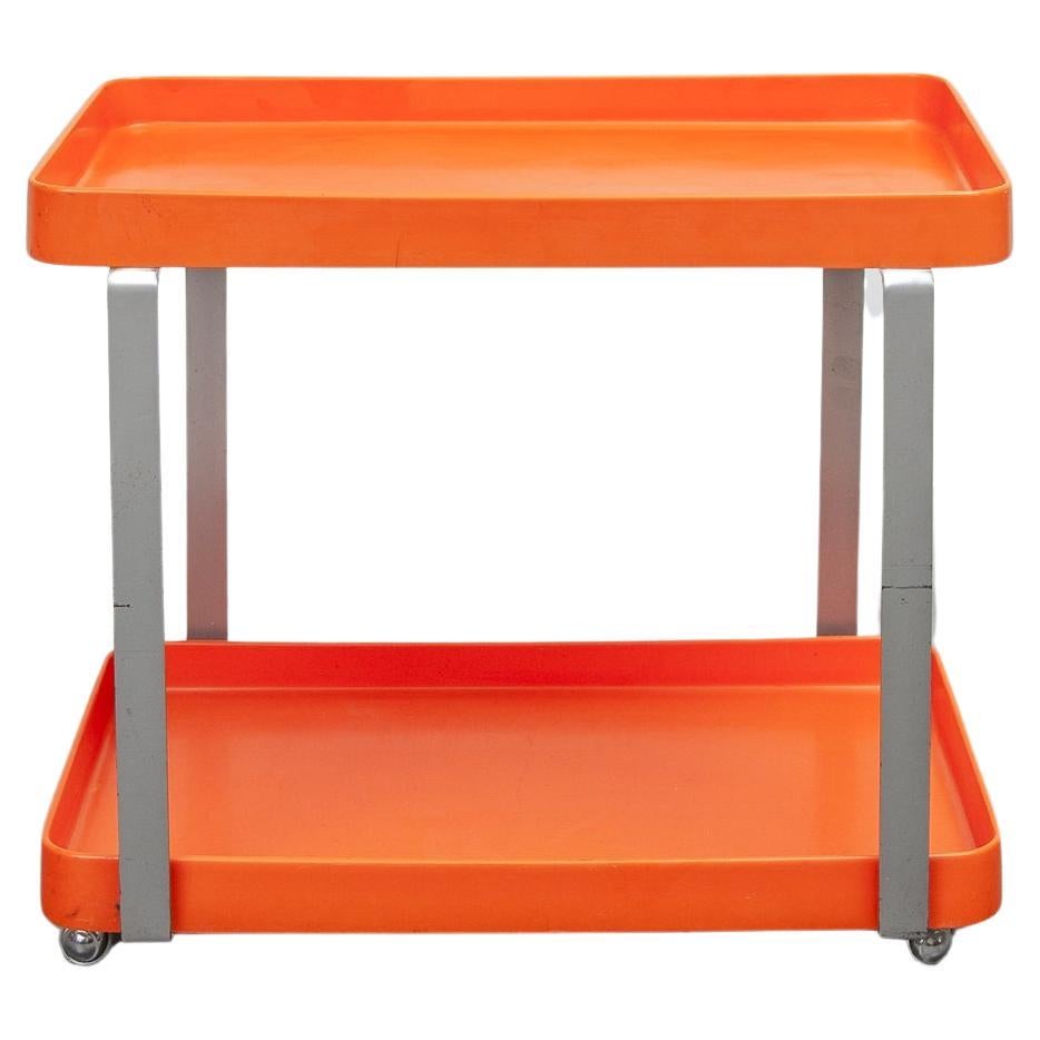 Trolley, Serving Barcart, Spage Age, Orange and Silver