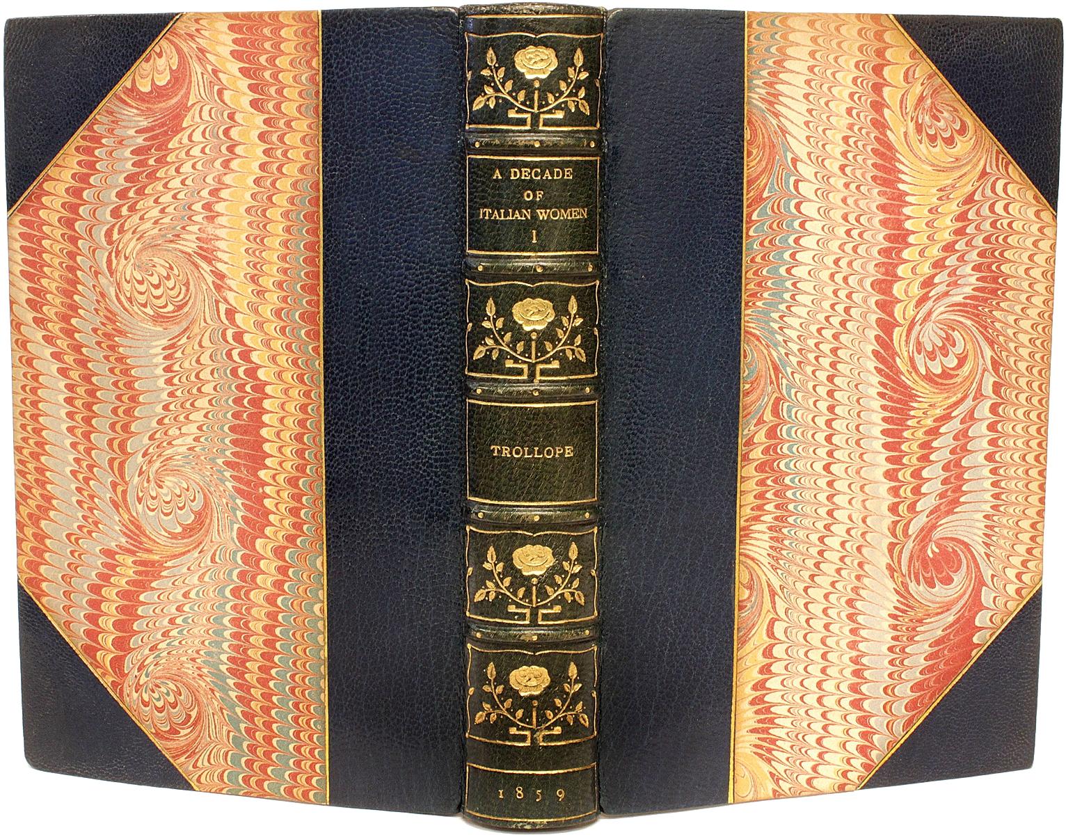 Britannique Trollope, Une décennie de femmes italiennes, première édition, 2 vol. 1859 Bound! en vente