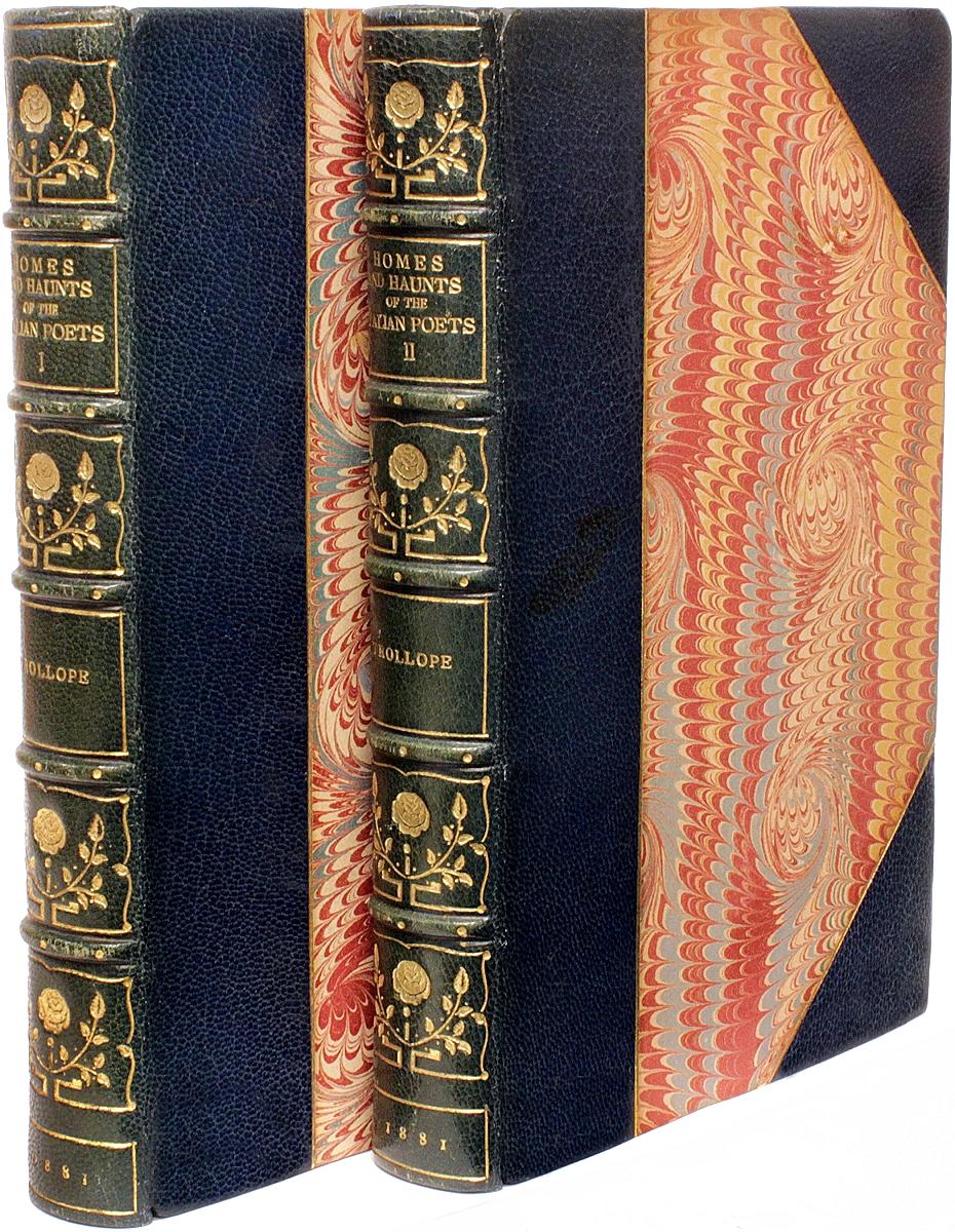 British Trollope, Home & Haunts of the Italian Poets, 2 Vols. 1st Ed 1881 Leather Bound! For Sale