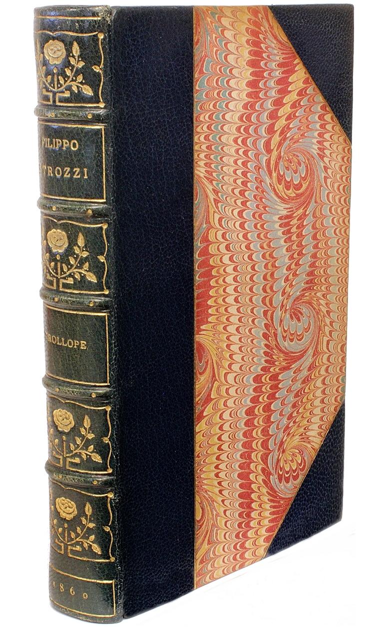 Britannique Trollope, T. Adolphus, Filippo Strozzi, première édition, 1860 Livrée en cuir ! en vente