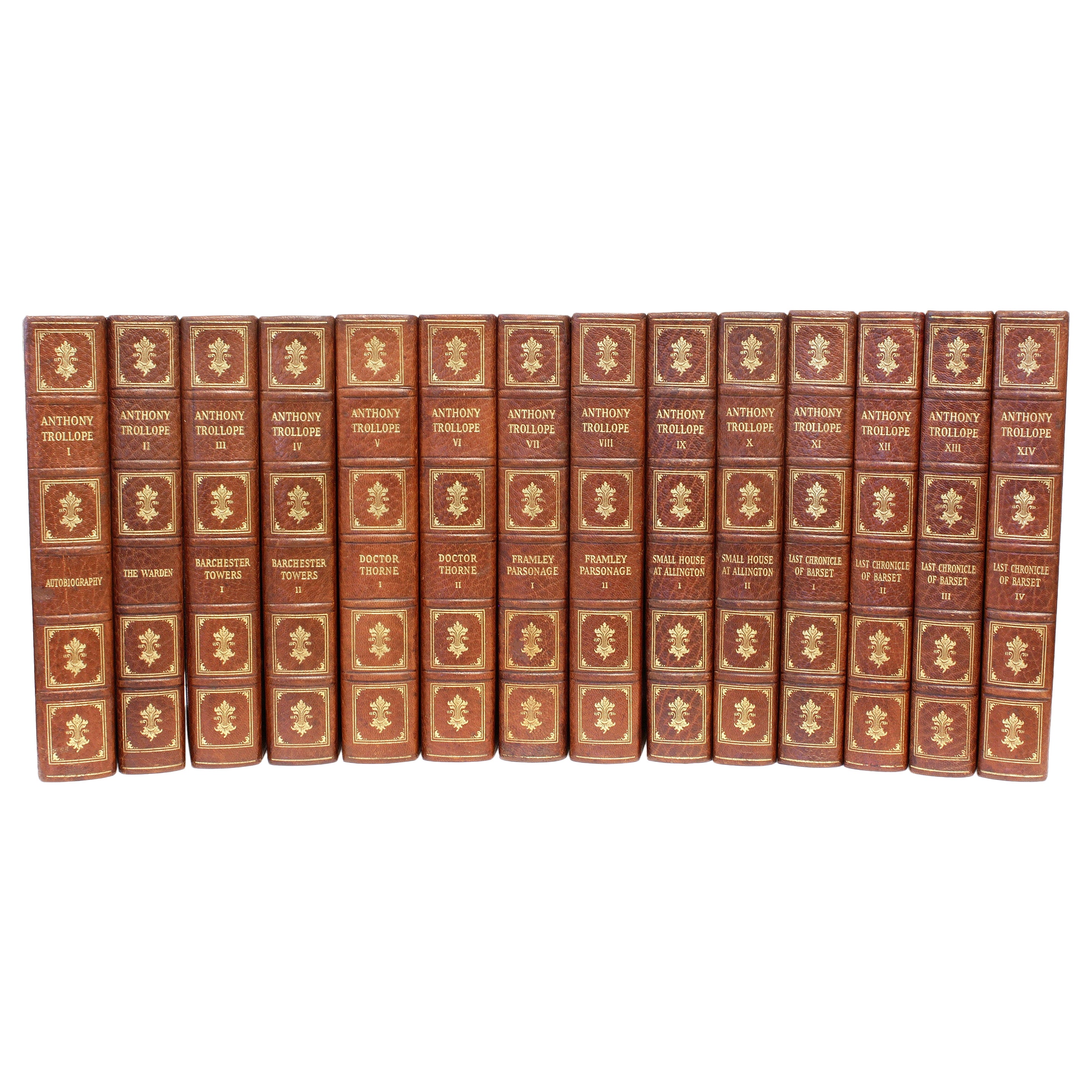 TROLLOPE. Las novelas de Barsetshire. CON UN FRAGMENTO MANUSCRITO - 14 VOLÚMENES - 1929 en venta