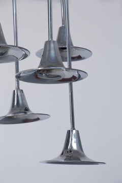 “Tromba” Chandelier by Goffredo Reggiani 6 Lights, Space Age